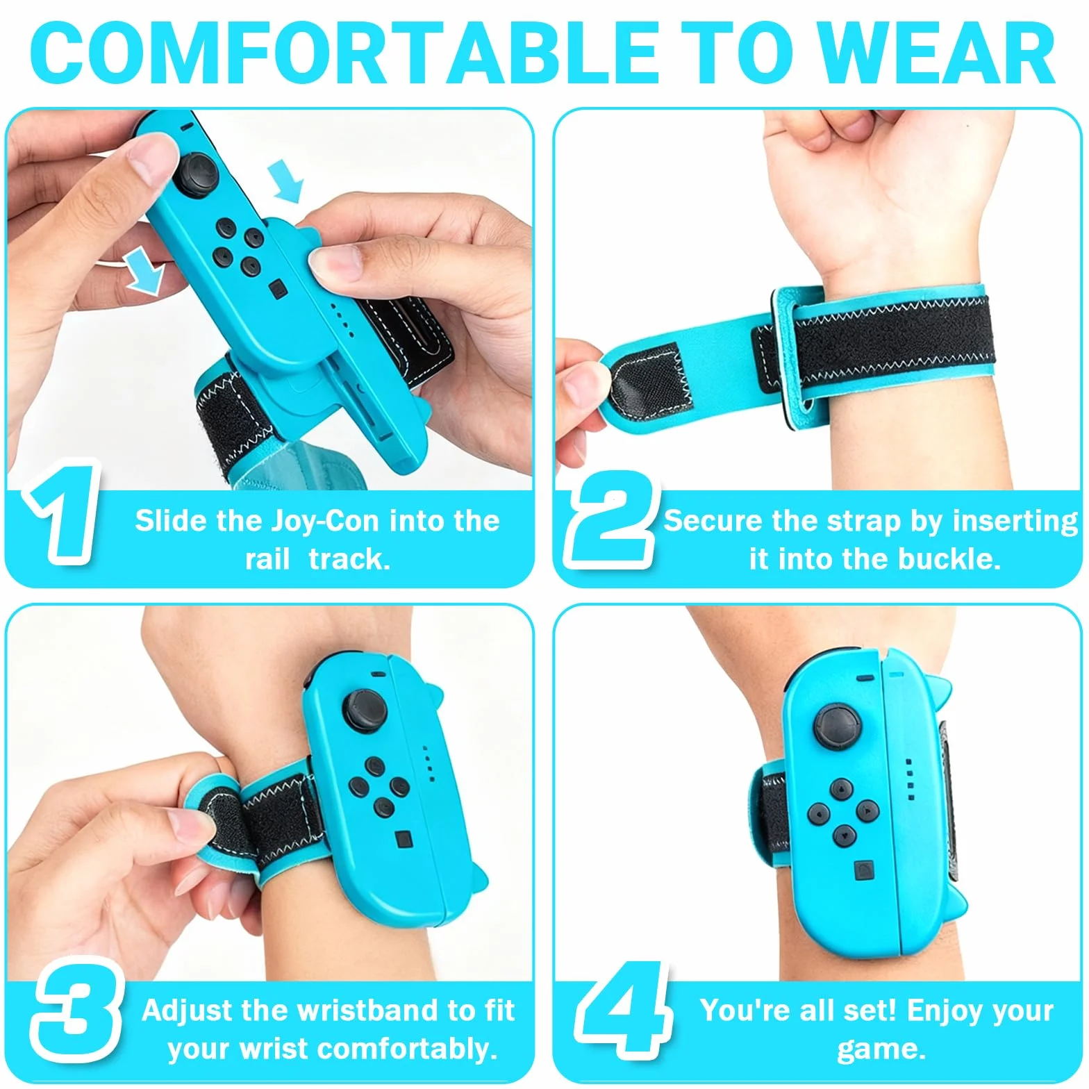Zorplex 2 Stück Verstellbare Handgelenksbänder Kompatybilny z Nintendo Switch OLED, 2 in 1 Elastische Armbänder Kompatibel z Just Dance für Erwachsene und Kinder [Nintendo DS]