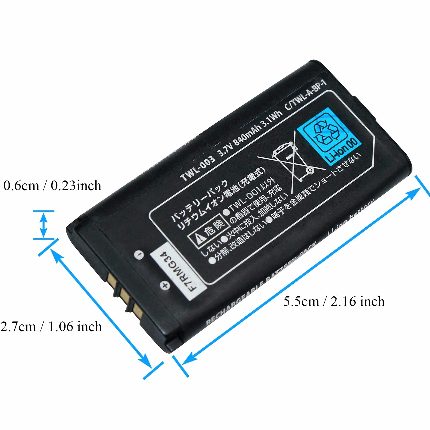 OSTENT 840 mAh akumulator litowo-jonowy + narzędzie + zestaw długopisów do Nintendo DSi NDSi