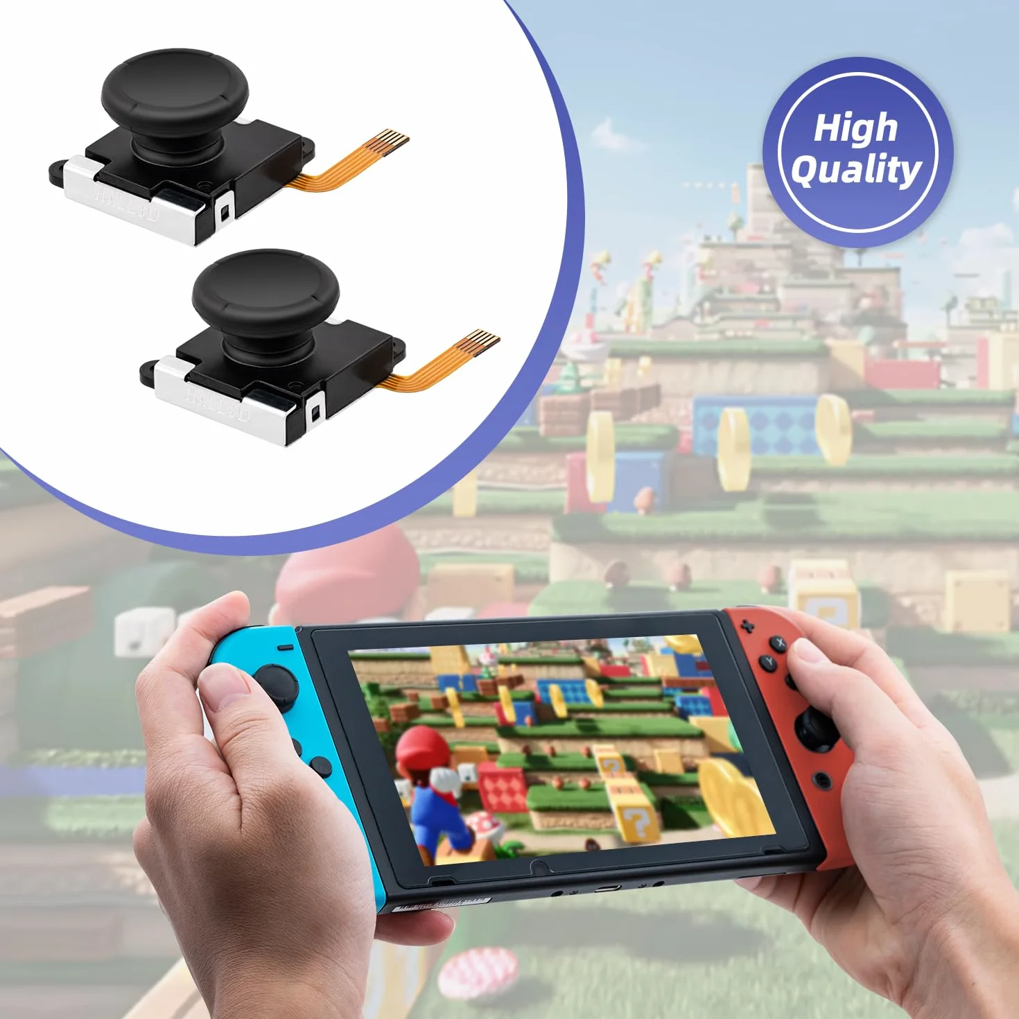 Tolesum Przełącznik Joystick Wymiana TMR 3D Analog Joycon do NS Switch/Switch OLED Joycon/Switch Lite z zestawem narzędzi do naprawy - Pas do przełącznika 2