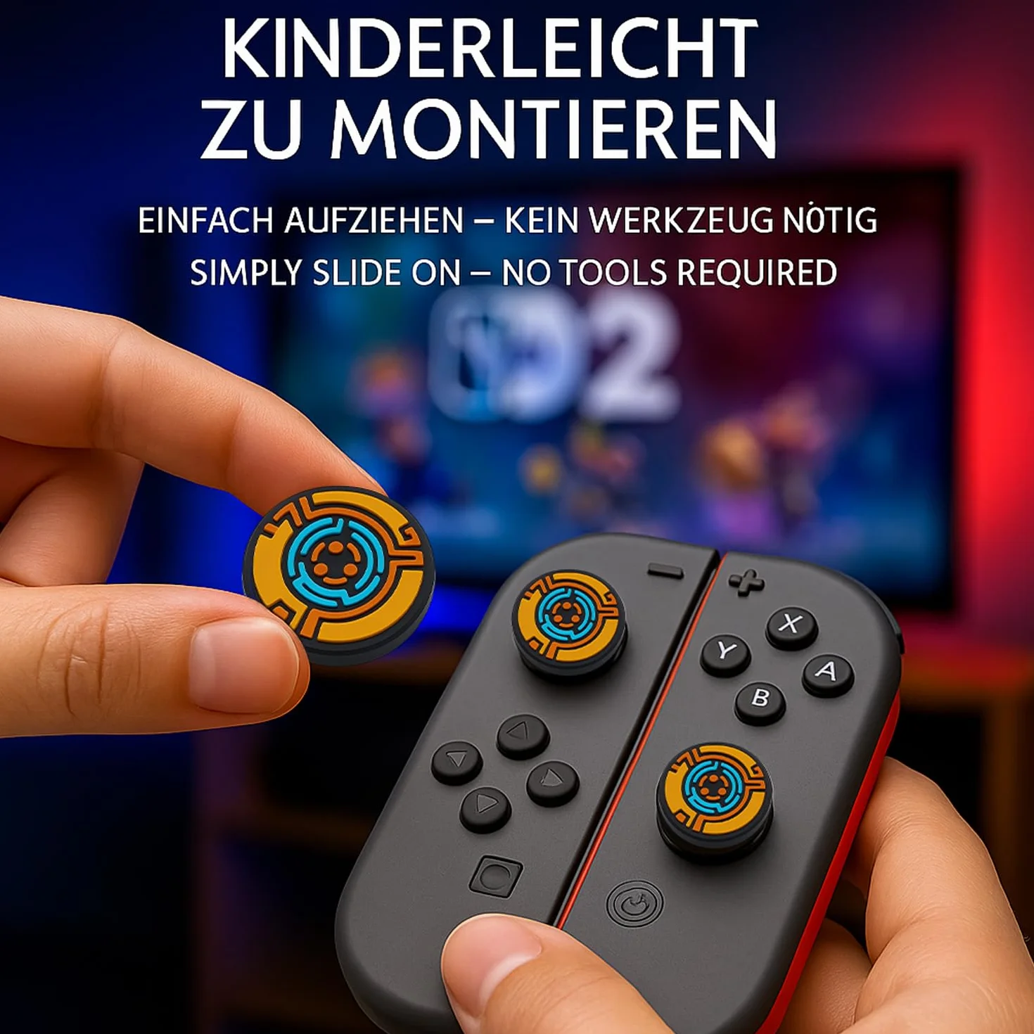 MatoSan 8 x silikonowe nakładki na Thumbsticks – kompatybilne z przenośnymi kontrolerami, modelami Steam Deck & Lite – ochrona Thumbstick i akcesoria – kolorowe nakładki joystick