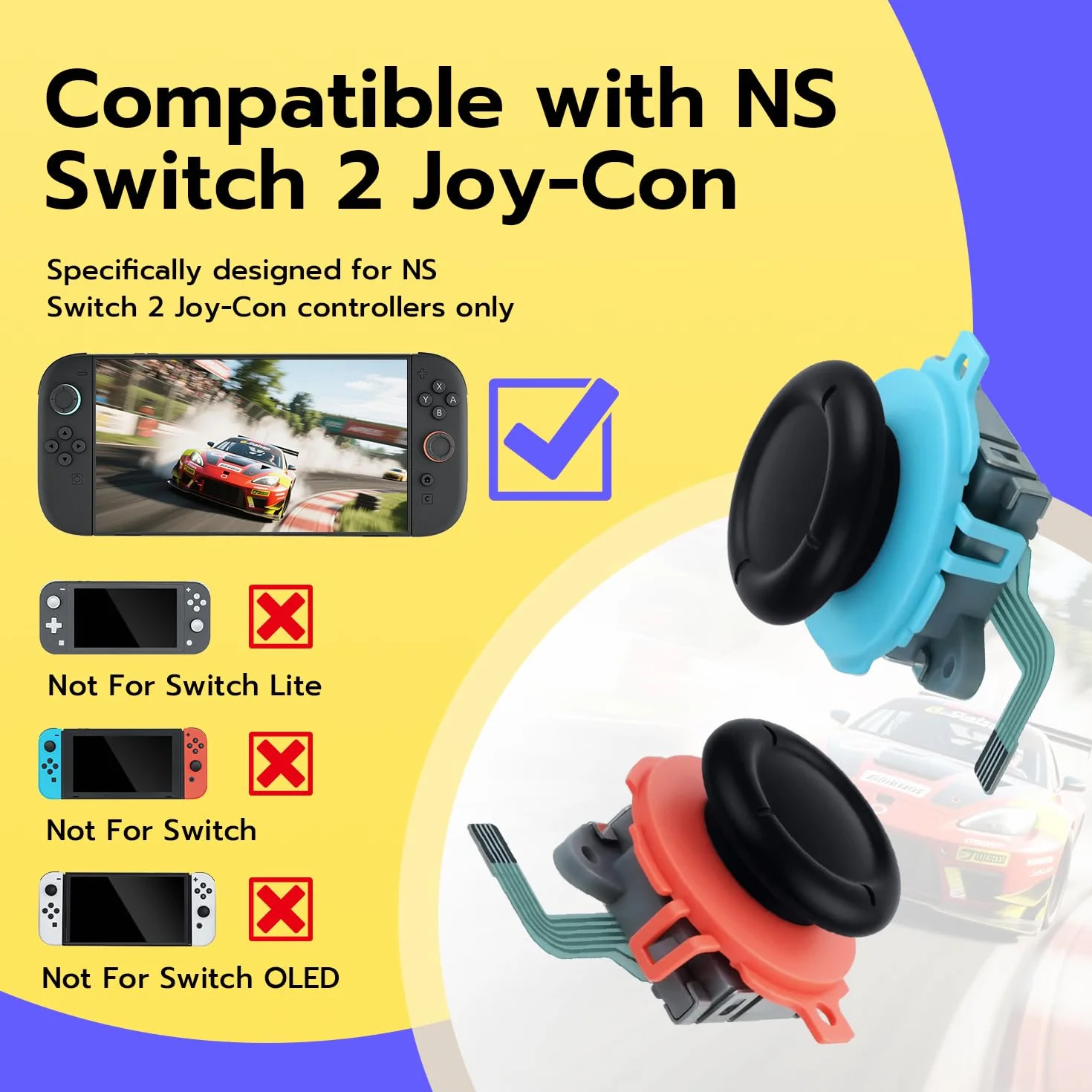 Wigearss Zestaw wymiany 3D Sensor Joystick Analog Stick dla Nintendo Switch 2