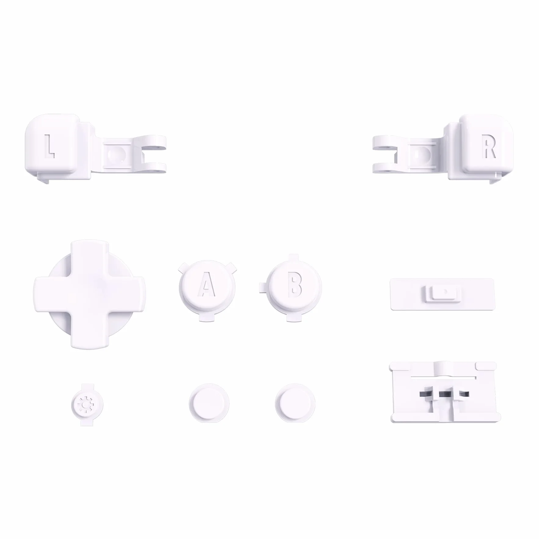 eXtremeRate Jednolity Biały Custom Full Set Buttons dla Gameboy Advance SP, Wymiana A B L R Przycisk Power On Off Przycisk Głośności D-pad Key dla konsoli GBA SP - Console Nie Jest Wliczona W Cenę