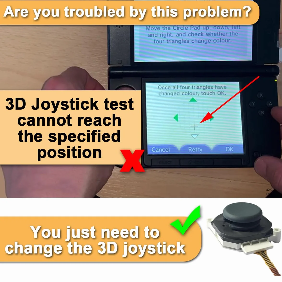 Analogowy moduł przycisku Joystick 3D z wymianą nakładki na kciuk do Nintendo 2DS 3DS 3DS XL 3DS LL (nie dla nowego 3D