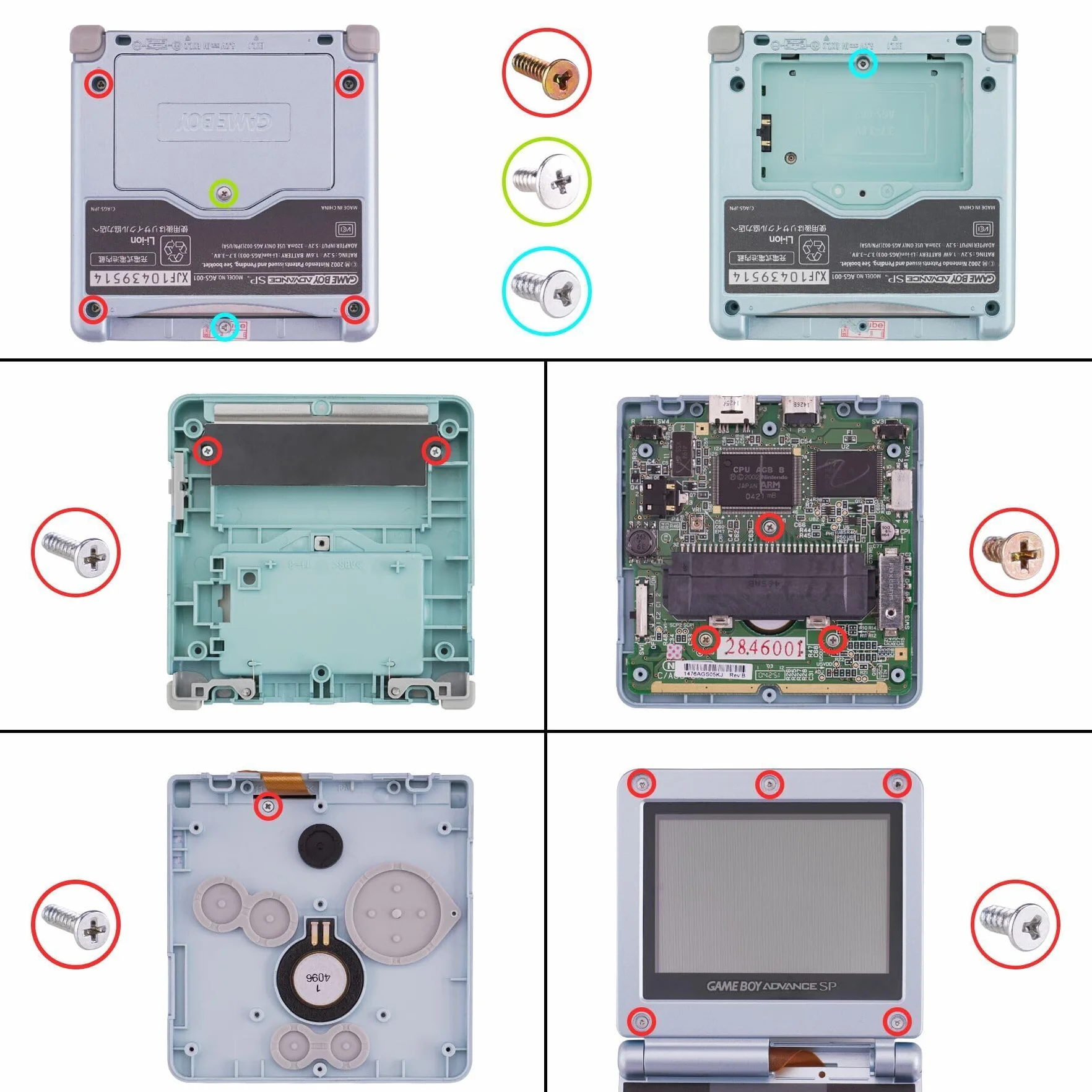 eXtremeRate Jednolity Biały Custom Full Set Buttons dla Gameboy Advance SP, Wymiana A B L R Przycisk Power On Off Przycisk Głośności D-pad Key dla konsoli GBA SP - Console Nie Jest Wliczona W Cenę