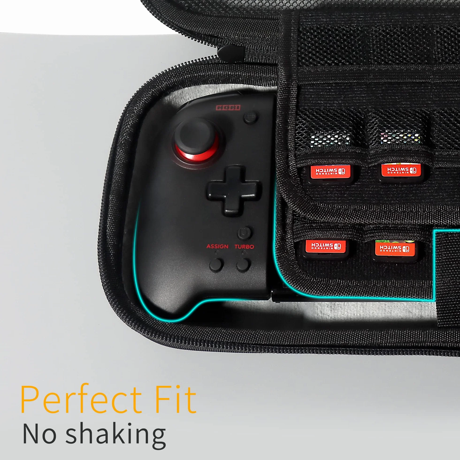 3XS Hori Split Pad Pro Hülle - Hartschale für Nintendo Switch Split Pad Pro Controller - unterstützt 20 Spielschlitze / Tastenschutz / große Kapazität