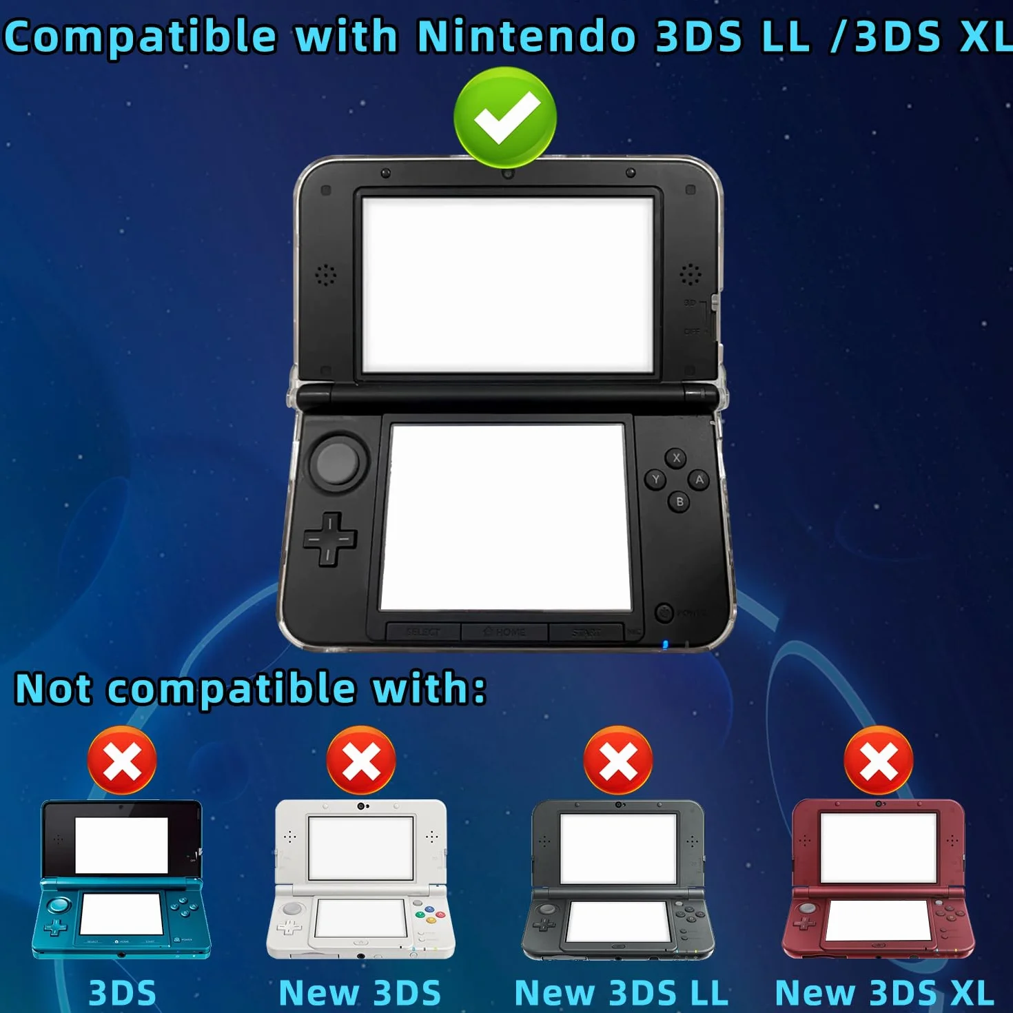 OSTENT Etui ochronne Crystal Hard Guard Case Cover Skin Shell do Nintendo 3DS XL LL kolor przezroczysty biały