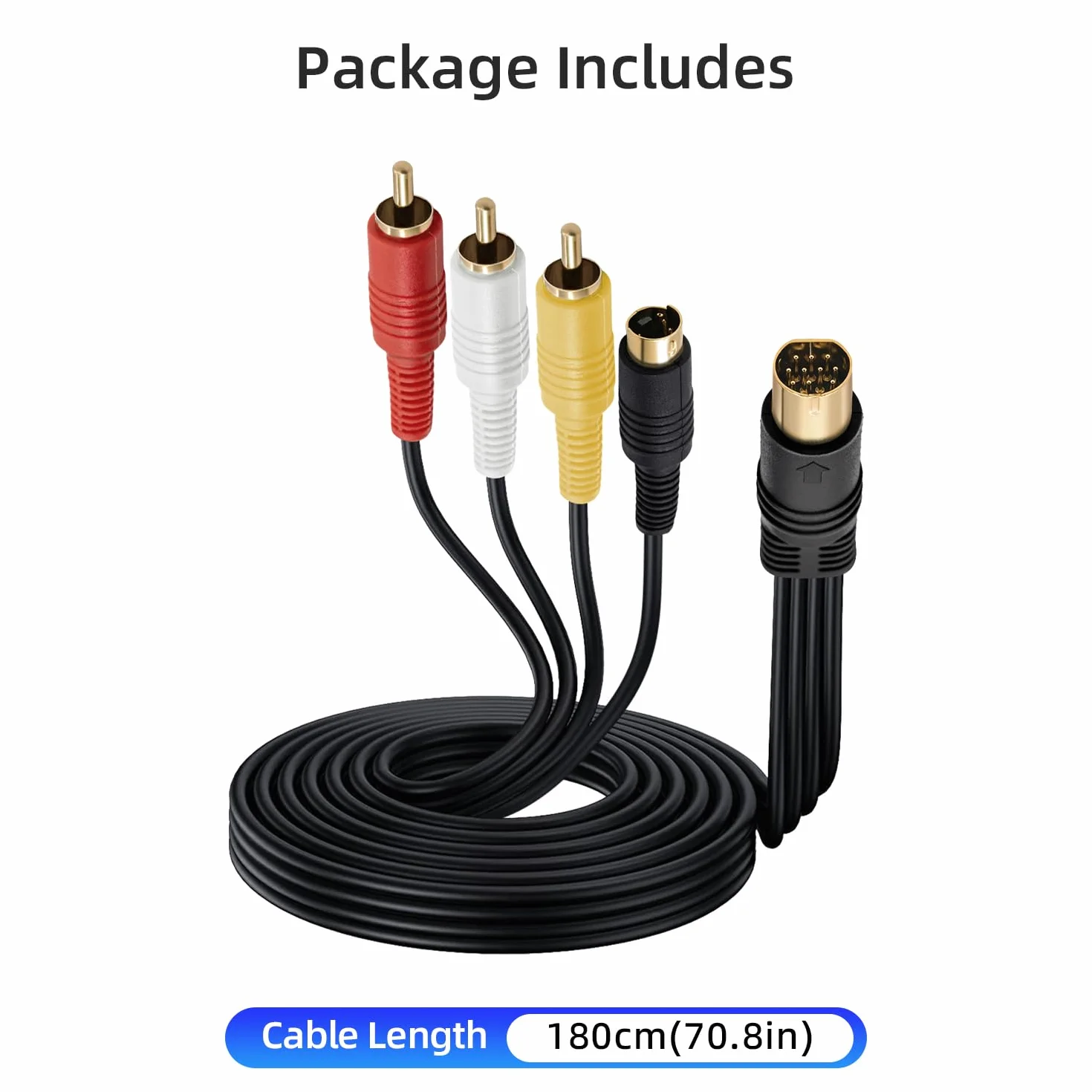 Mcbazel Pozłacany kabel adapterowy S-AV video audio do Sega Saturn