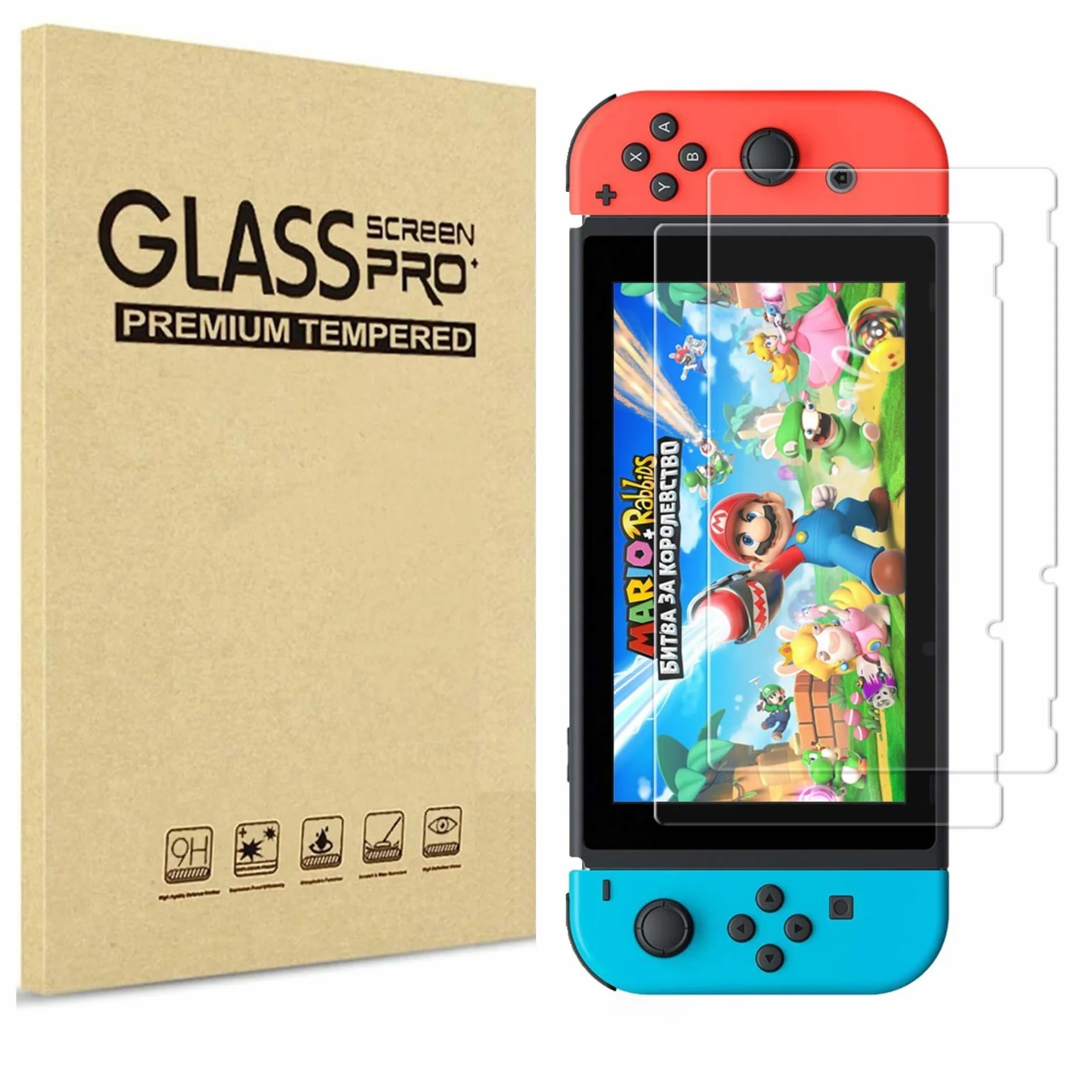 PHONILLICO Szkło hartowane do Nintendo Switch [2 opakowanie] folia ochronna odporna na szkło ochrona przed zarysowaniami
