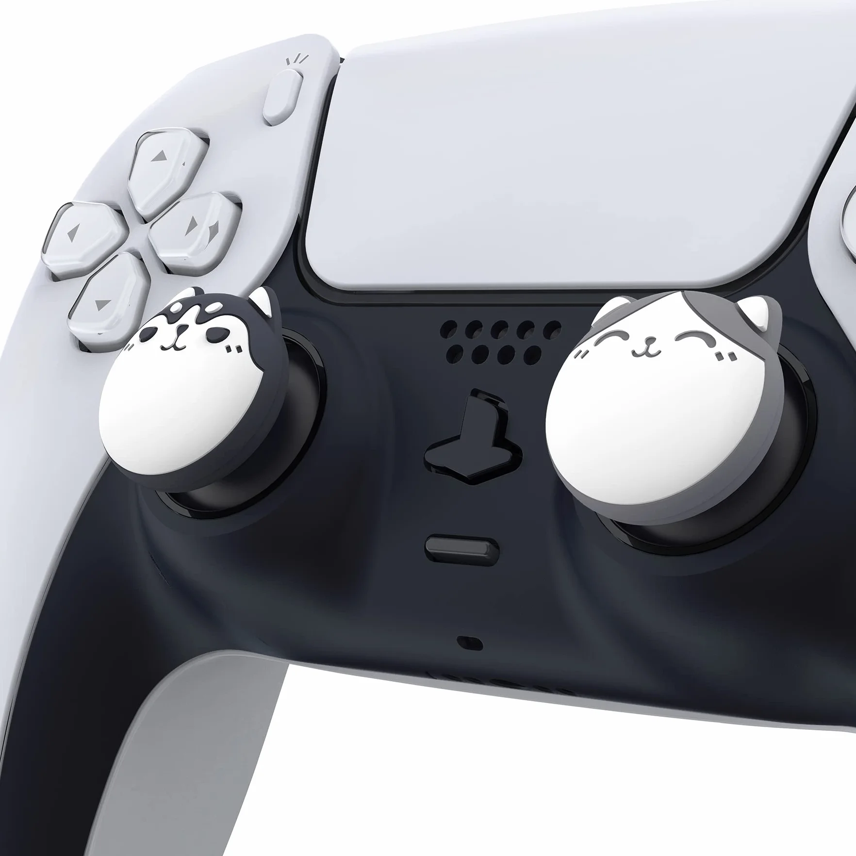 PlayVital 4PCS Thumb Grip Caps do ps5 Controller Nakładki na kciuk do ps4,Analogowa Osłona Sztyftu kompatybilny z Xbox Series X/S,Uchwytami na Kciuki do Switch Pro-Granatowy&Jasny Szary
