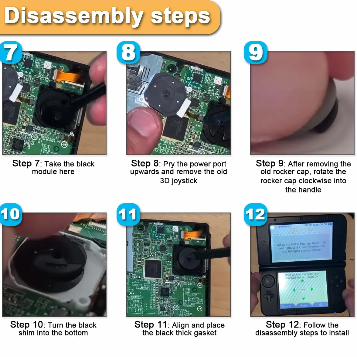Analogowy moduł przycisku Joystick 3D z wymianą nakładki na kciuk do Nintendo 2DS 3DS 3DS XL 3DS LL (nie dla nowego 3D