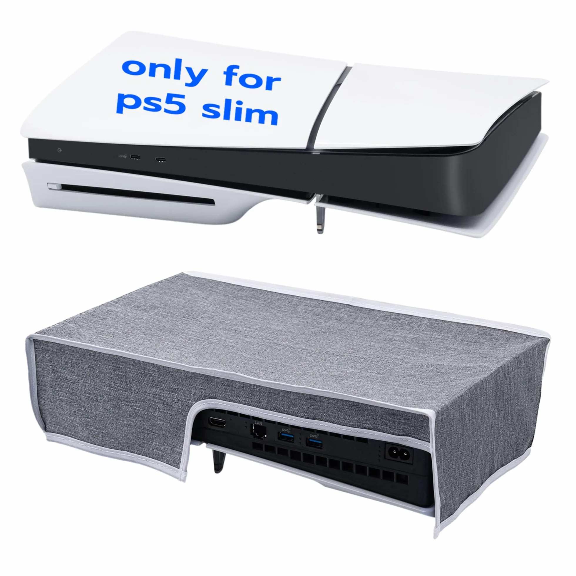 Mcbazel Pokrowiec pyłoszczelny wodoodporny pokrowiec ochronny na PS5 Slim - szary (nie do PS5/PS5 Pro)