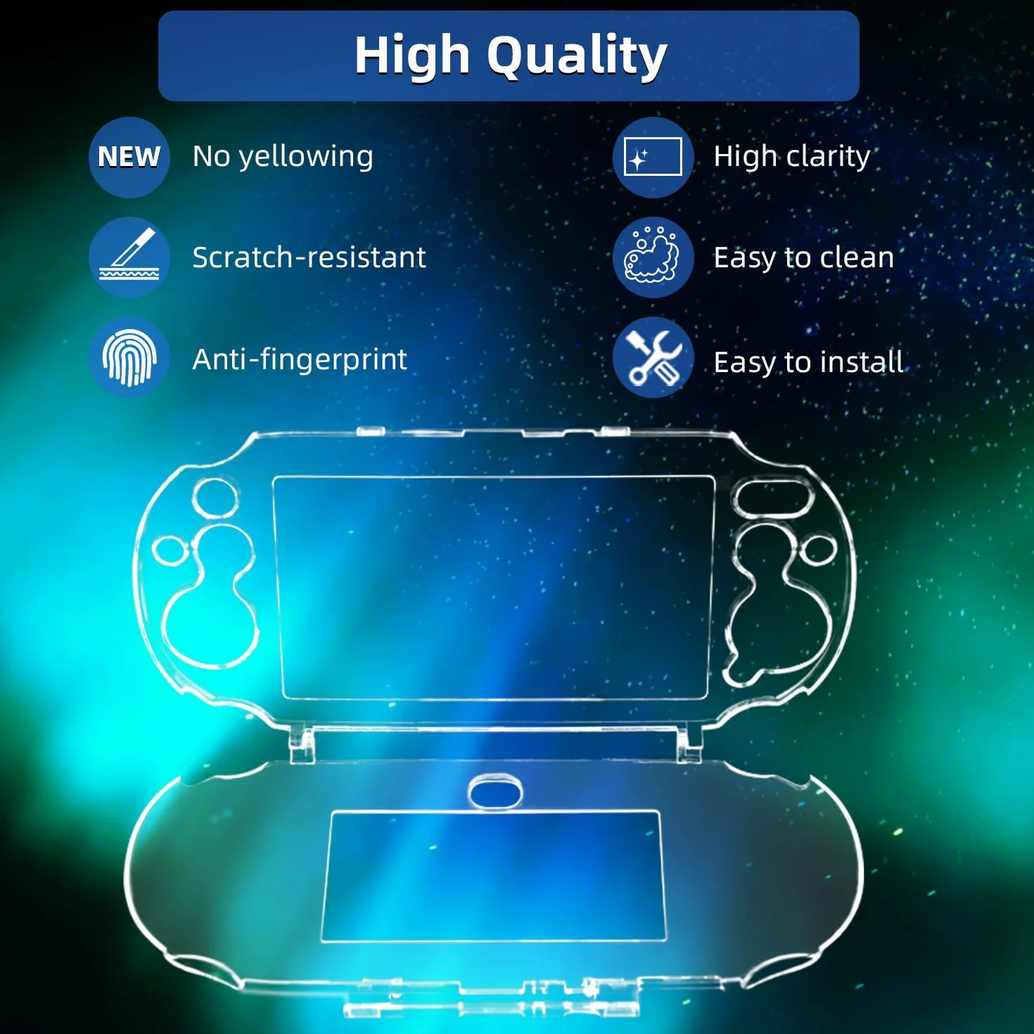 OSTENT Ochronna przezroczysta kryształowa twarda osłona do Sony PS Vita PSV 2000 PCH-2000