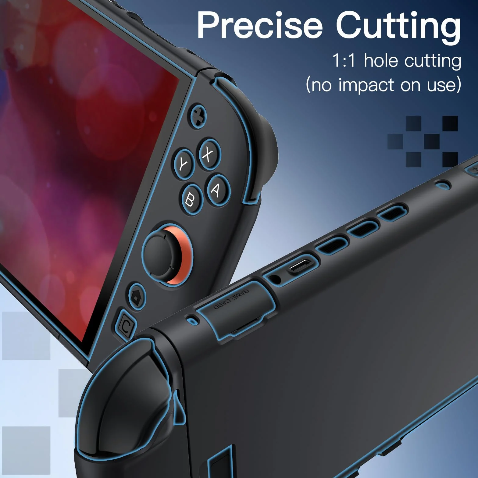 JETech Szczupły Dokowalne Etui dla Nintendo Switch 2 (2025) 7,9 Cala, Miękka Osłona Chwytu TPU dla Joy-Con Odłączanego, Matowe Niosąc PC Tylna Skorupa, Odporny na Zarysowania (Czarny)