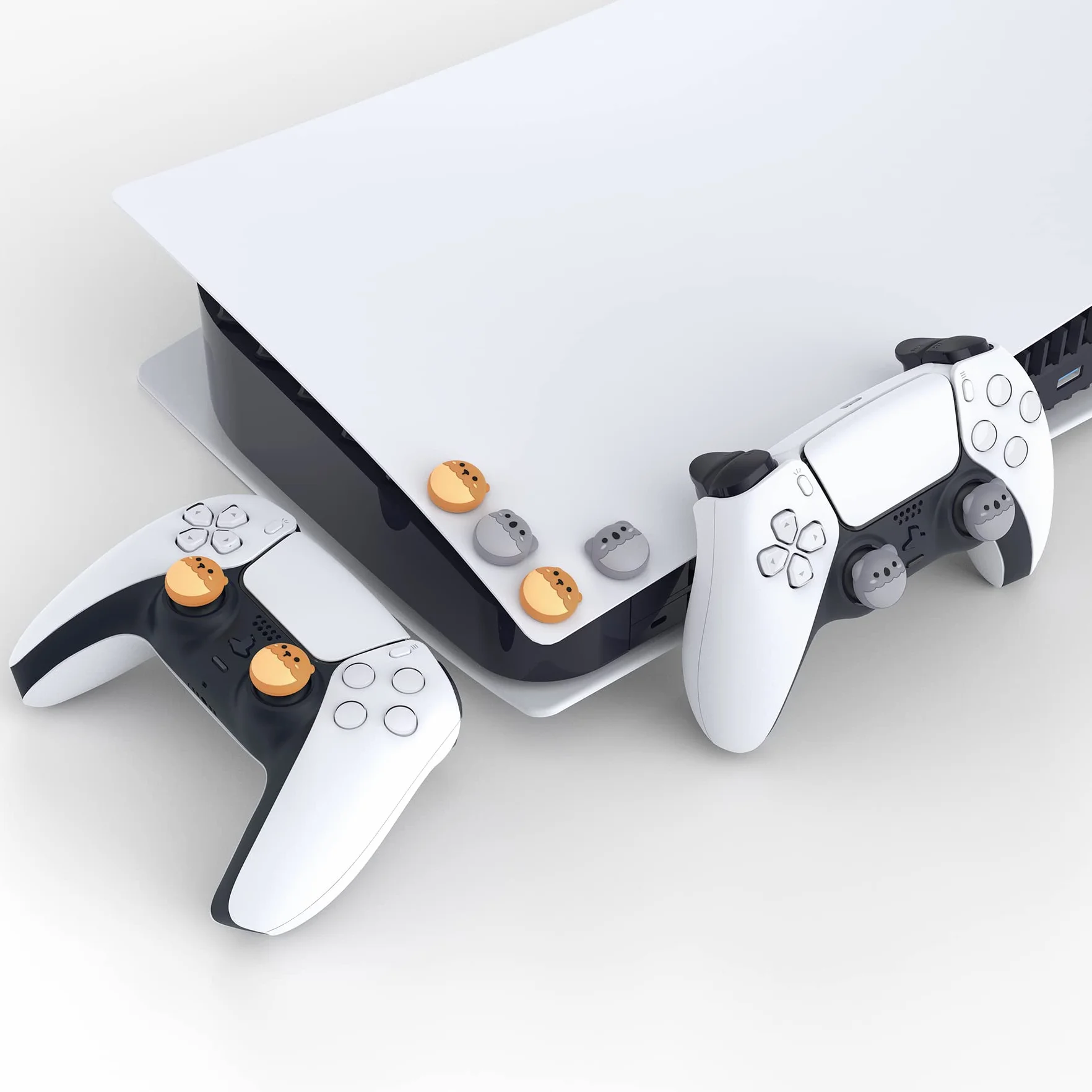 PlayVital 4PCS Thumb Grip Caps do ps5 Controller Nakładki na kciuk do ps4,Analogowa Osłona Sztyftu kompatybilny z Xbox Series X/S,Uchwytami na Kciuki do Switch Pro-Niedźwiedź Brunatny&Koala