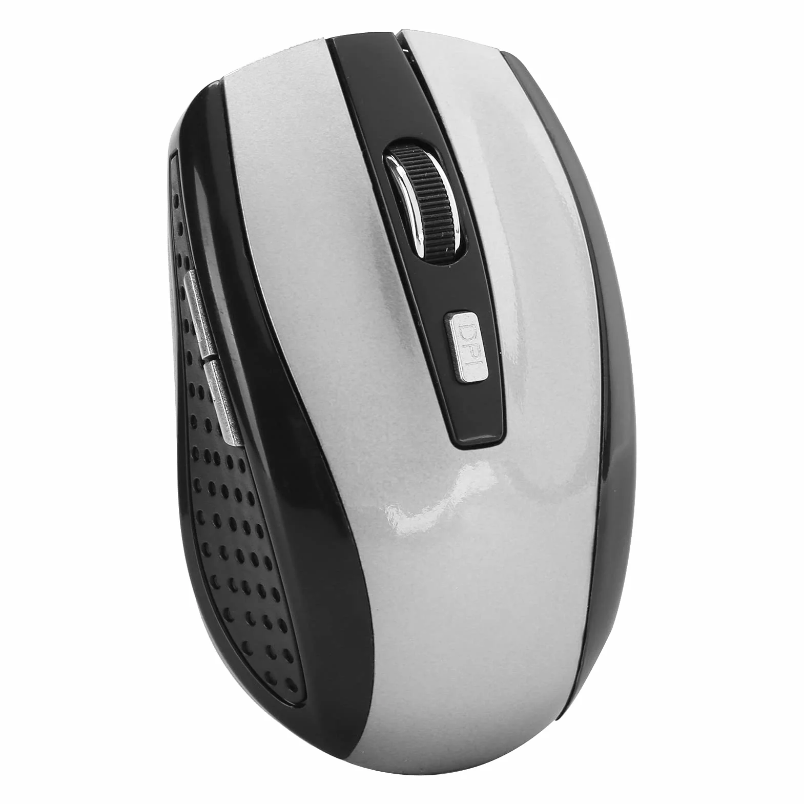 Bezprzewodowa Mysz do Laptopa, Optyczna Mysz do Gier 2,4 GHz 250 Hz z Regulowanym DPI, Akcesoria do Gier(Srebro)
