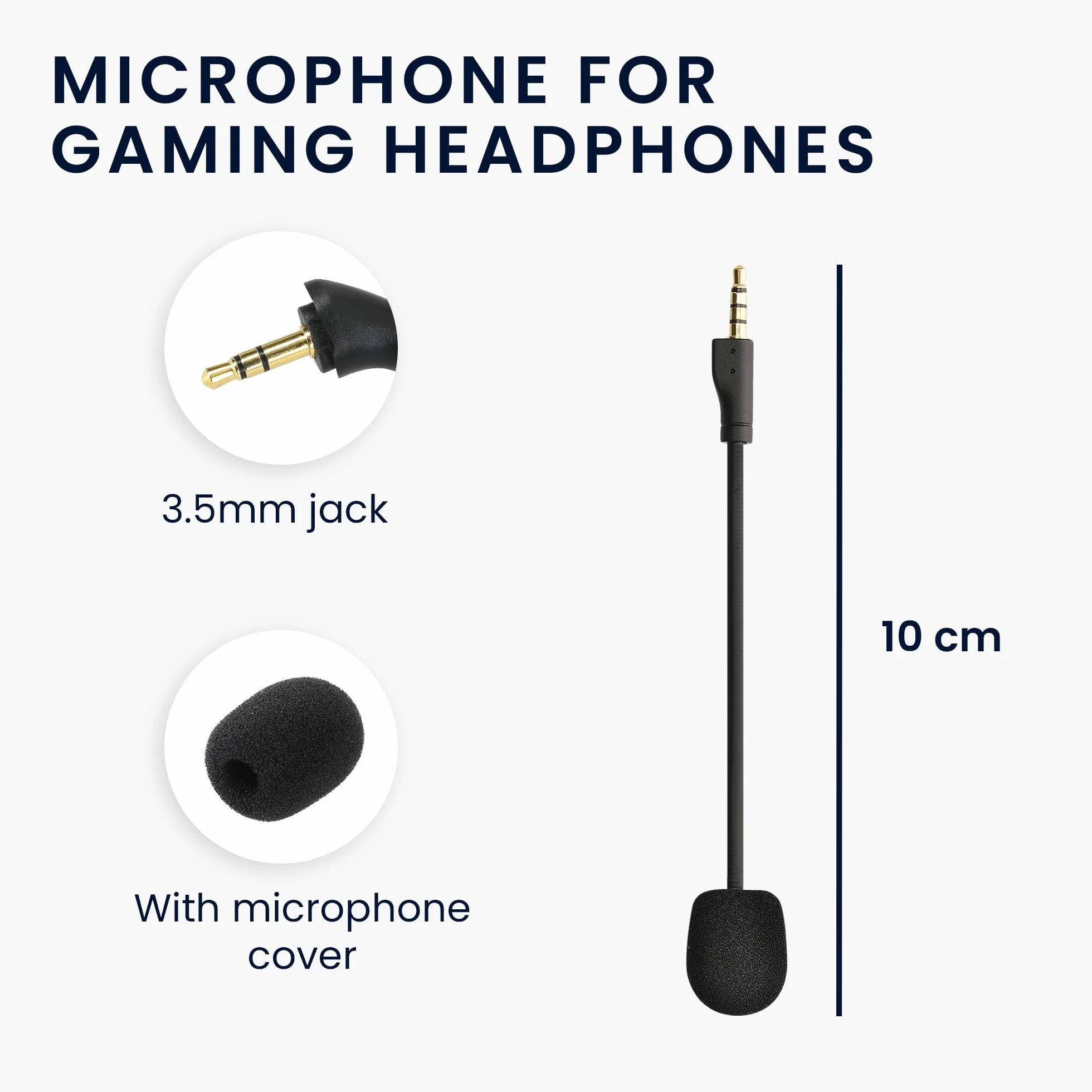 kwmobile Zamienne słuchawki mikrofon kompatybilny ze Steelseries Arctis 1 Headset - słuchawki gamingowe mikrofon z wtyczką jack 3,5 mm - czarny