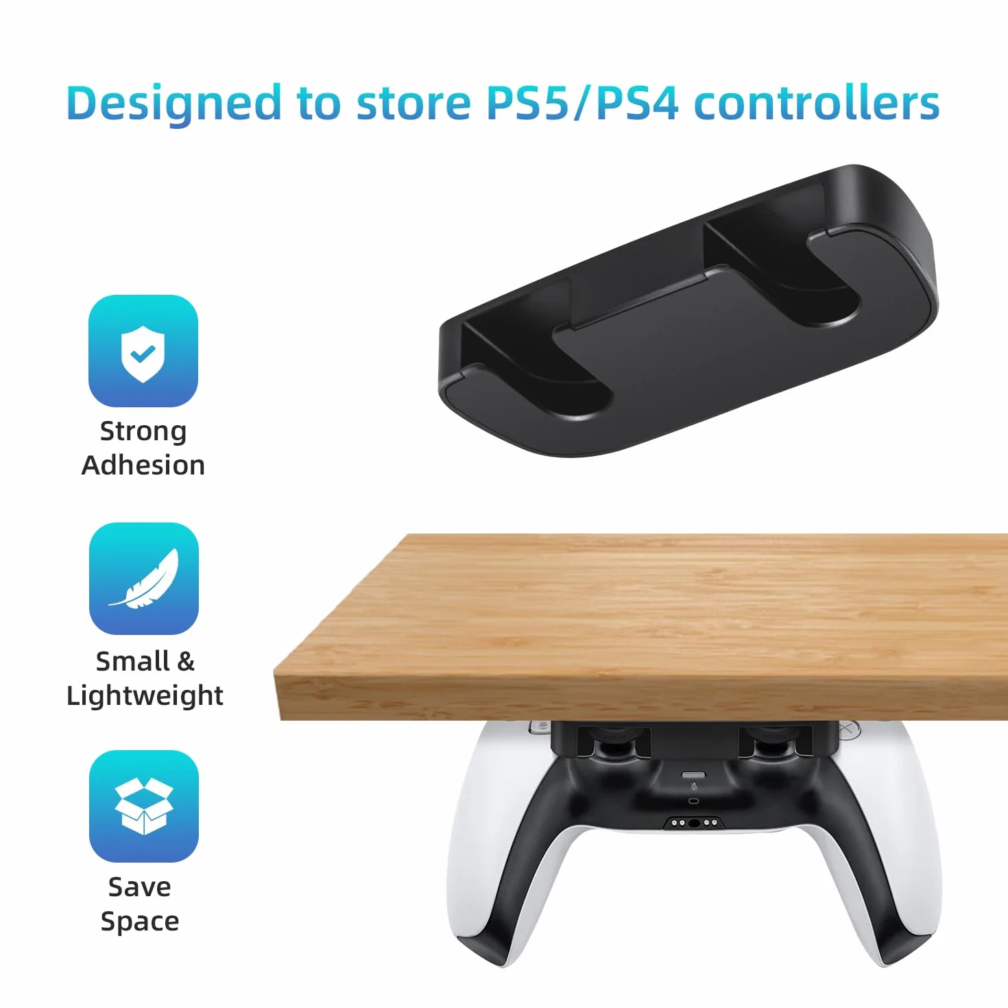 2 szt. Uchwyt na kontroler PS5 Joystick, poziomy stojak na kontroler do gier planszowych i stojak do przechowywania z taśmą samoprzylepną do kontrolera PS4