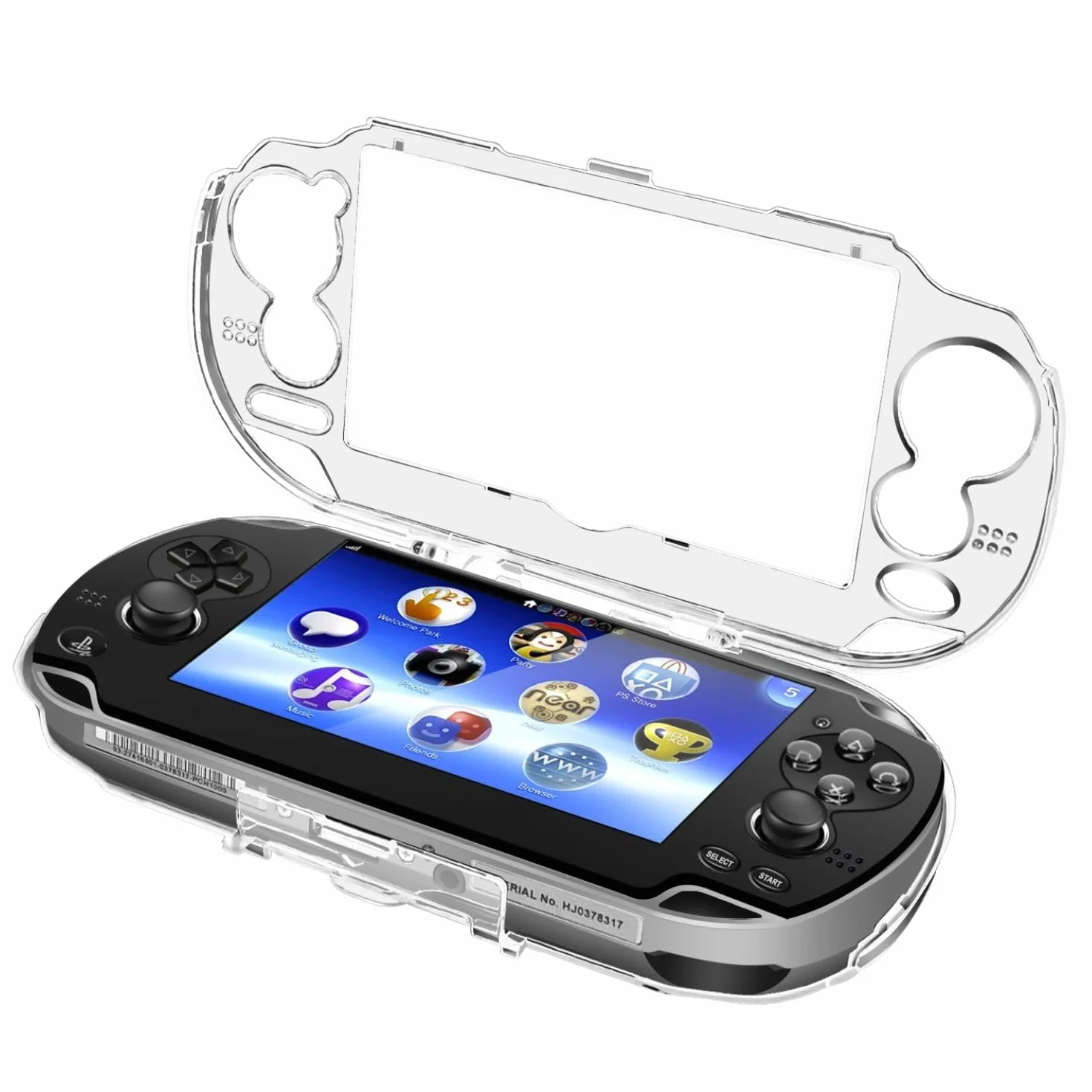 TNP Przezroczyste twarde etui do PS Vita 1000 - Ochronna przezroczysta obudowa do Sony PSV 1000, pełna krystalicznie czysta obudowa do modelu PSVita PCH 1000, ochraniacz zatrzaskowy z przezroczystym