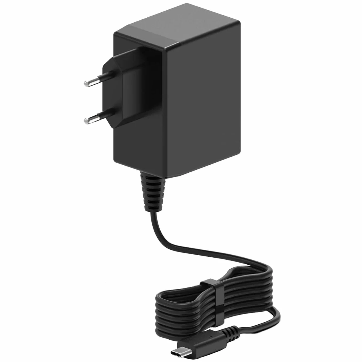 Ładowarka USB typu C do przełącznika Nintendo, bardzo mocny zasilacz sieciowy 2,4 A, ładowarka ścienna, szybkie ładowanie, 1,5 m, czarna