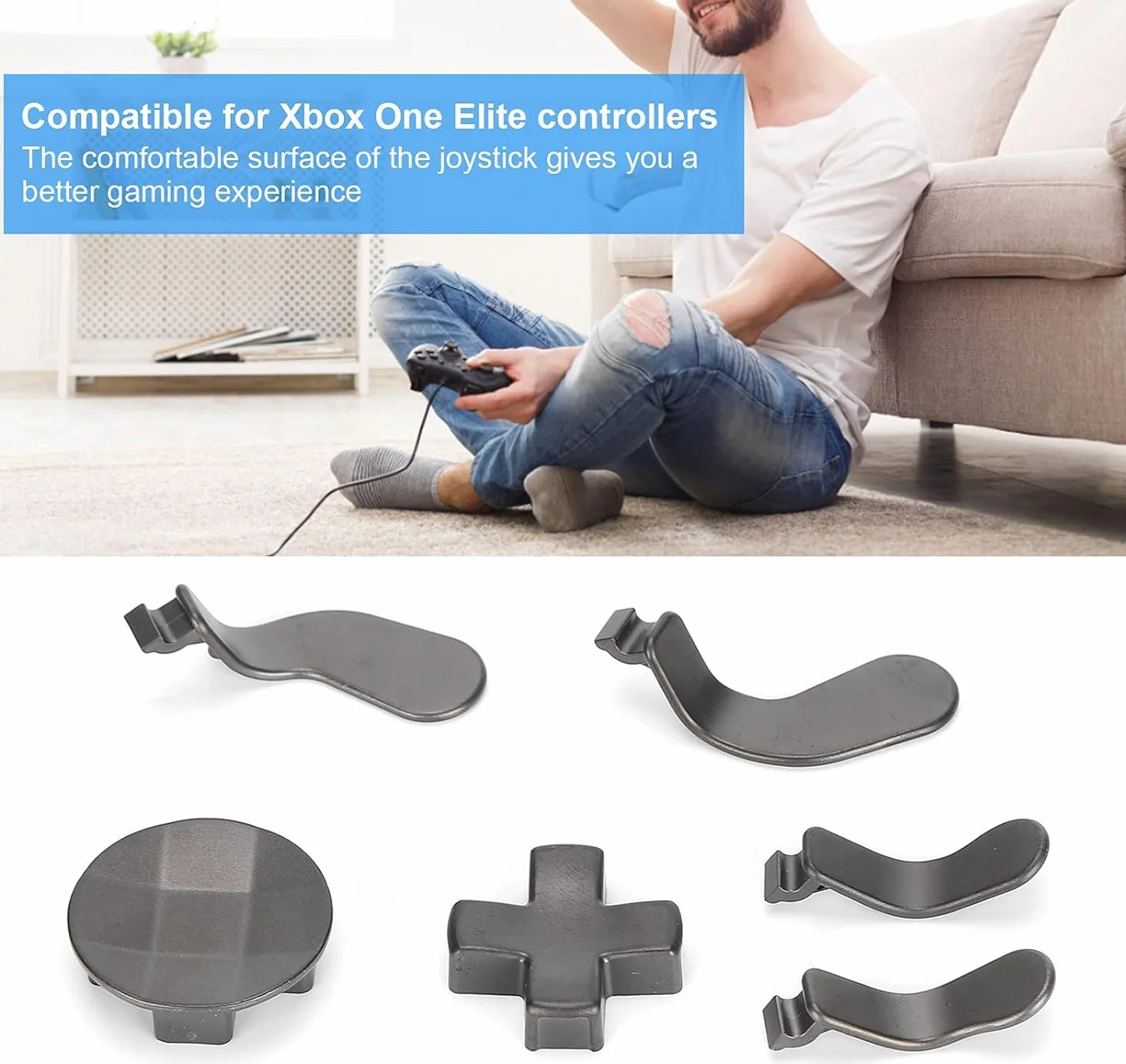 DollaTek do Xbox One Elite Series 2 metalowe cz??ci zamienne z 4 paletami spustowymi i 2 wymiennymi podk?adkami krzy?owymi