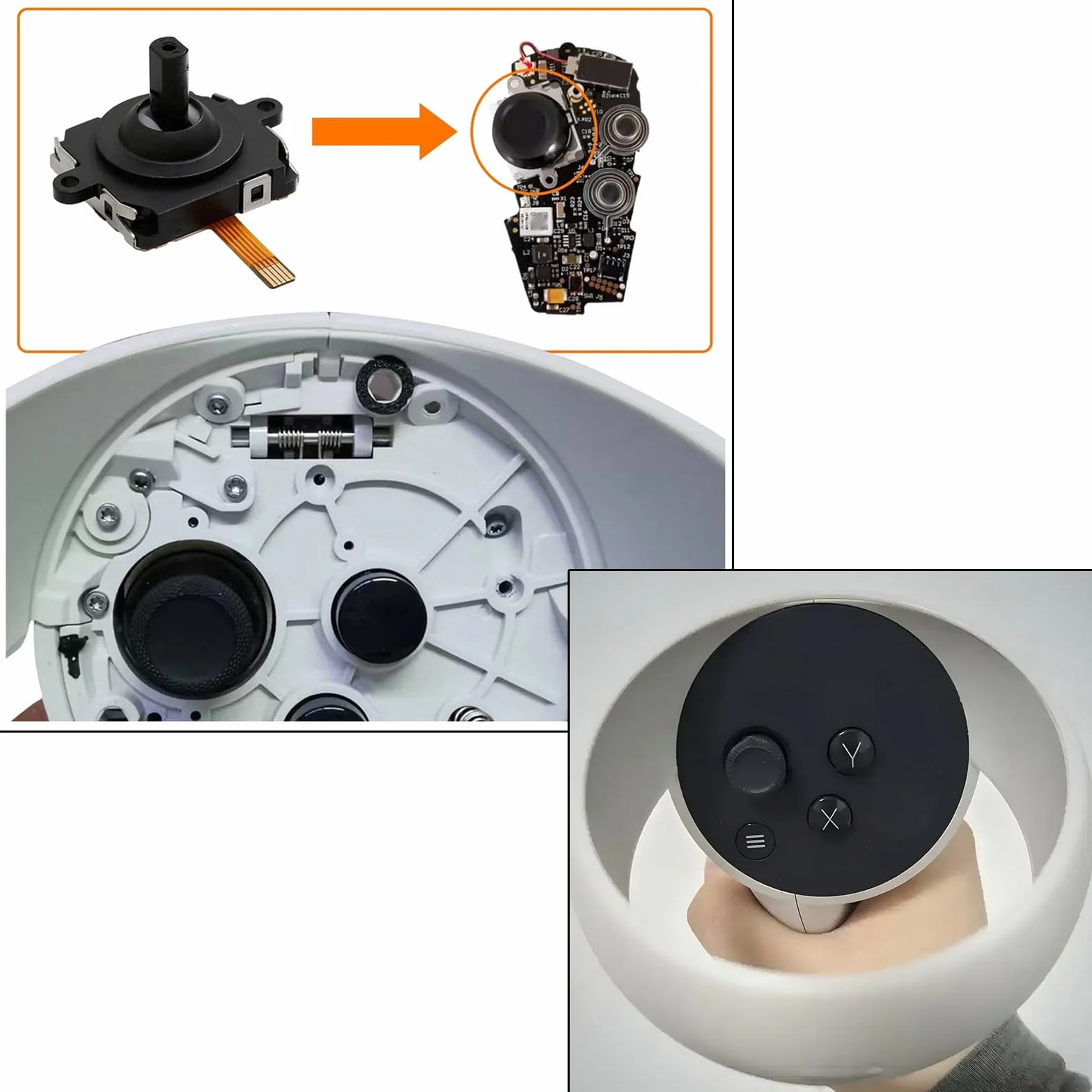 Zestaw wymienny Young Wolf 14 w 1 Joystick kompatybilny z Oculus Quest 2 Controller Meta Quest 2 Controller Akcesoria naprawcze (Zestaw B)