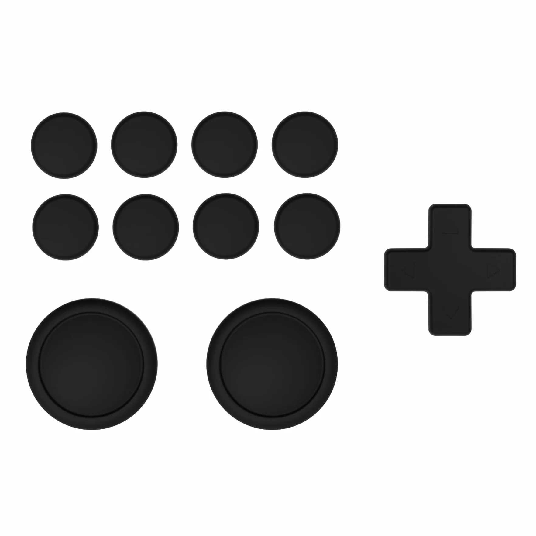 PlayVital Joystick Caps do Nintendo Switch/Lite/OLED Joycon Akcesoria,Ochrona Sticka Analogowego z Naklejkami na Przyciski ABXY i Pokrywą D-Pad w Kształcie Krzyża-Czarny