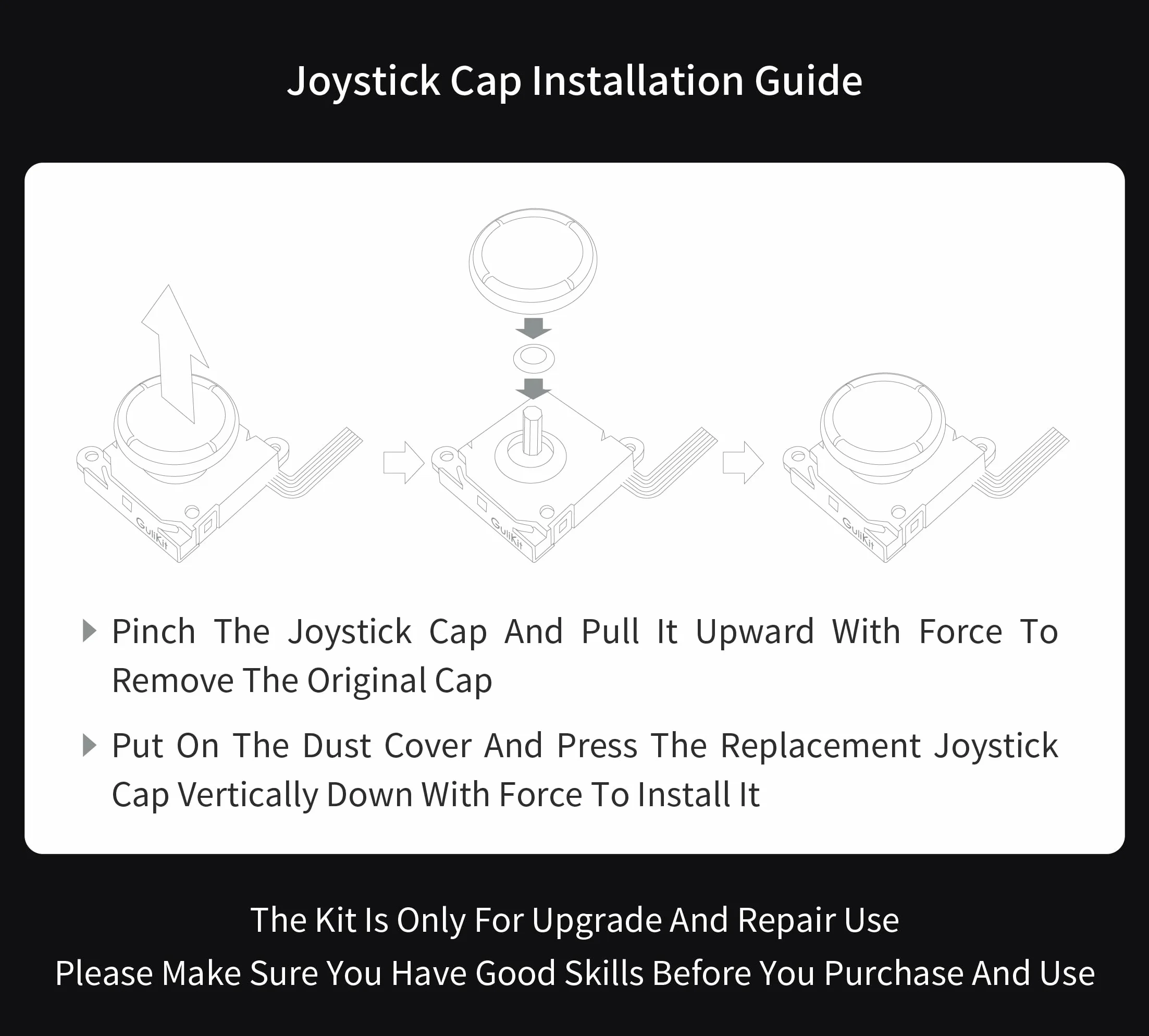 RunSnail for GuliKit TMR Joystick Zamienny Joycon 2Pcs, Bez Dryftu, Wysoka Precyzja, Elektromagnetyczny Joystick TMR Zestawem, 4 Kolorowe Nakładki na Gałki, Kompatybilny Switch/OLED/Lite