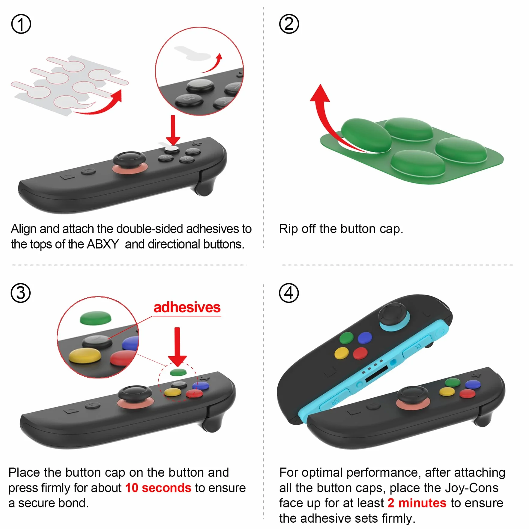 PlayVital Nakładki na Drążki i Przyciski do Switch 2 Joycon,Osłony Analogowe i Przyciski do Switch 2,Thumbstick Gripy Ochronne–Zielona Matcha
