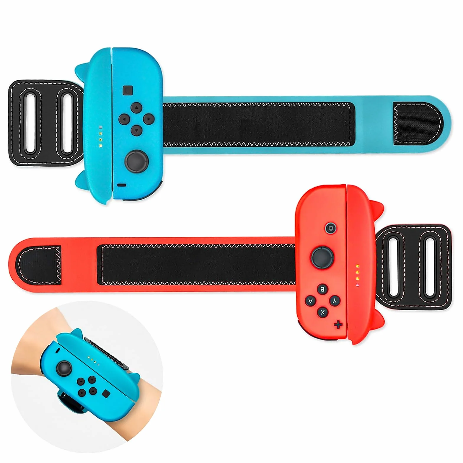 Zorplex 2 Stück Verstellbare Handgelenksbänder Kompatybilny z Nintendo Switch OLED, 2 in 1 Elastische Armbänder Kompatibel z Just Dance für Erwachsene und Kinder [Nintendo DS]