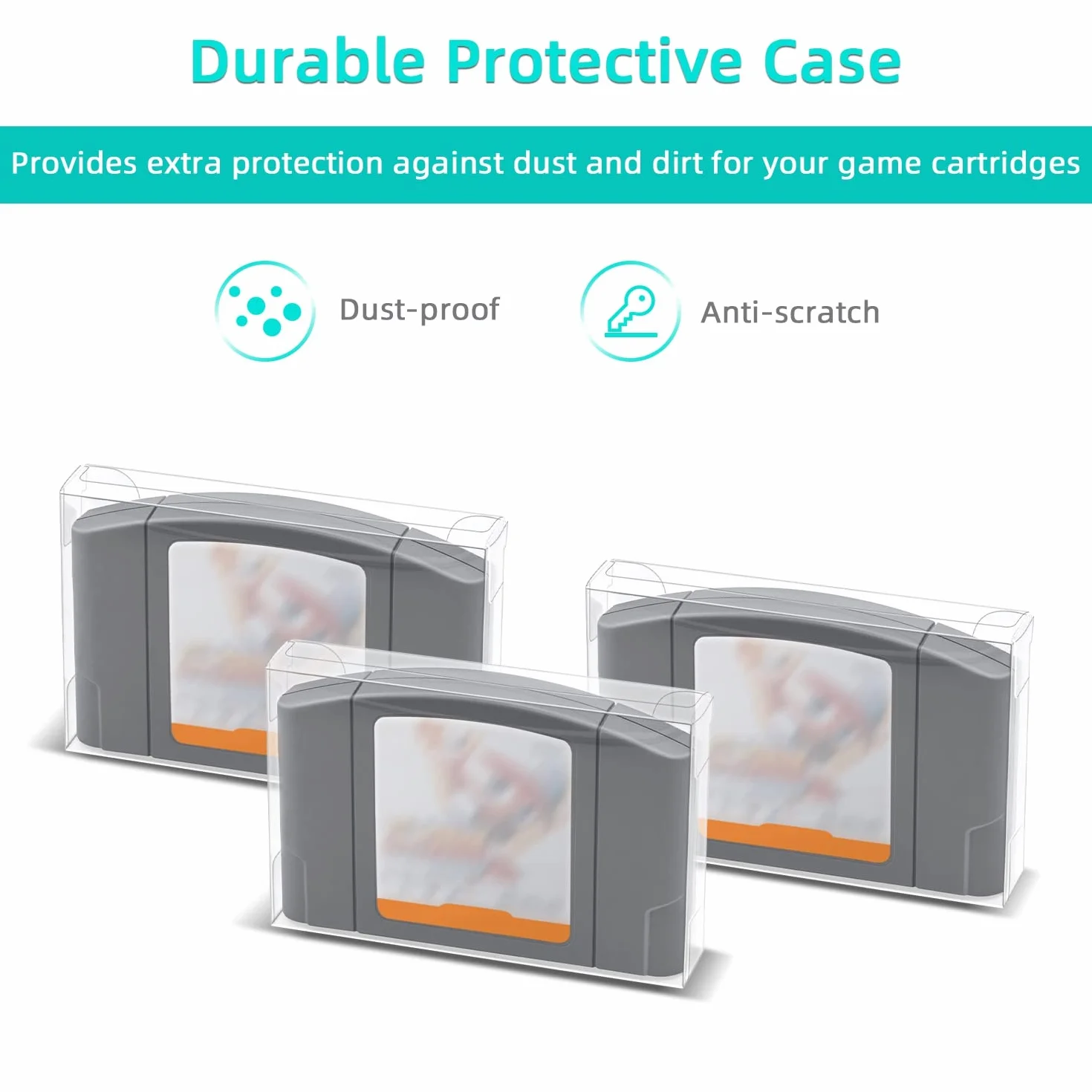 Mcbazel LOT 10 Clear Case Sleeve Protector na kartridż z grami NS N64 (zestaw 10 sztuk)