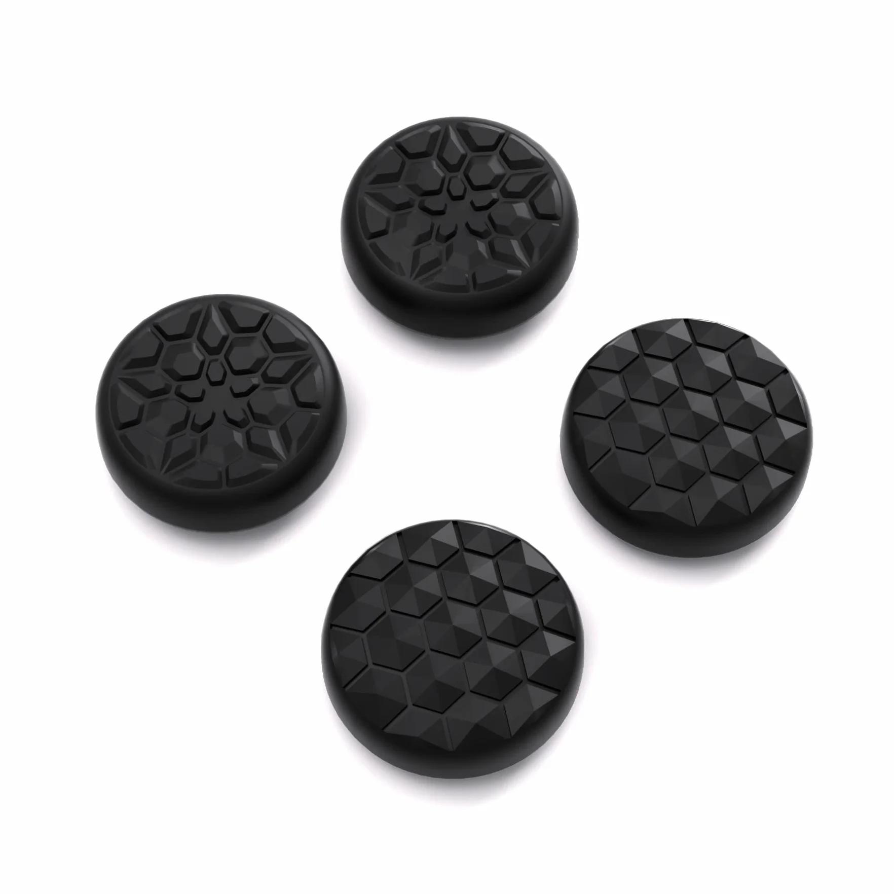 PlayVital Thumb Grip Caps do Steam Deck LCD,Uchwytami na Kciuki do PS Portal,Analogowa Osłona Sztyftu Kompatybilny z Steam Deck OLED-Czarny(Ziarno Diamentowe&Pęknięta Bomba Wzór)