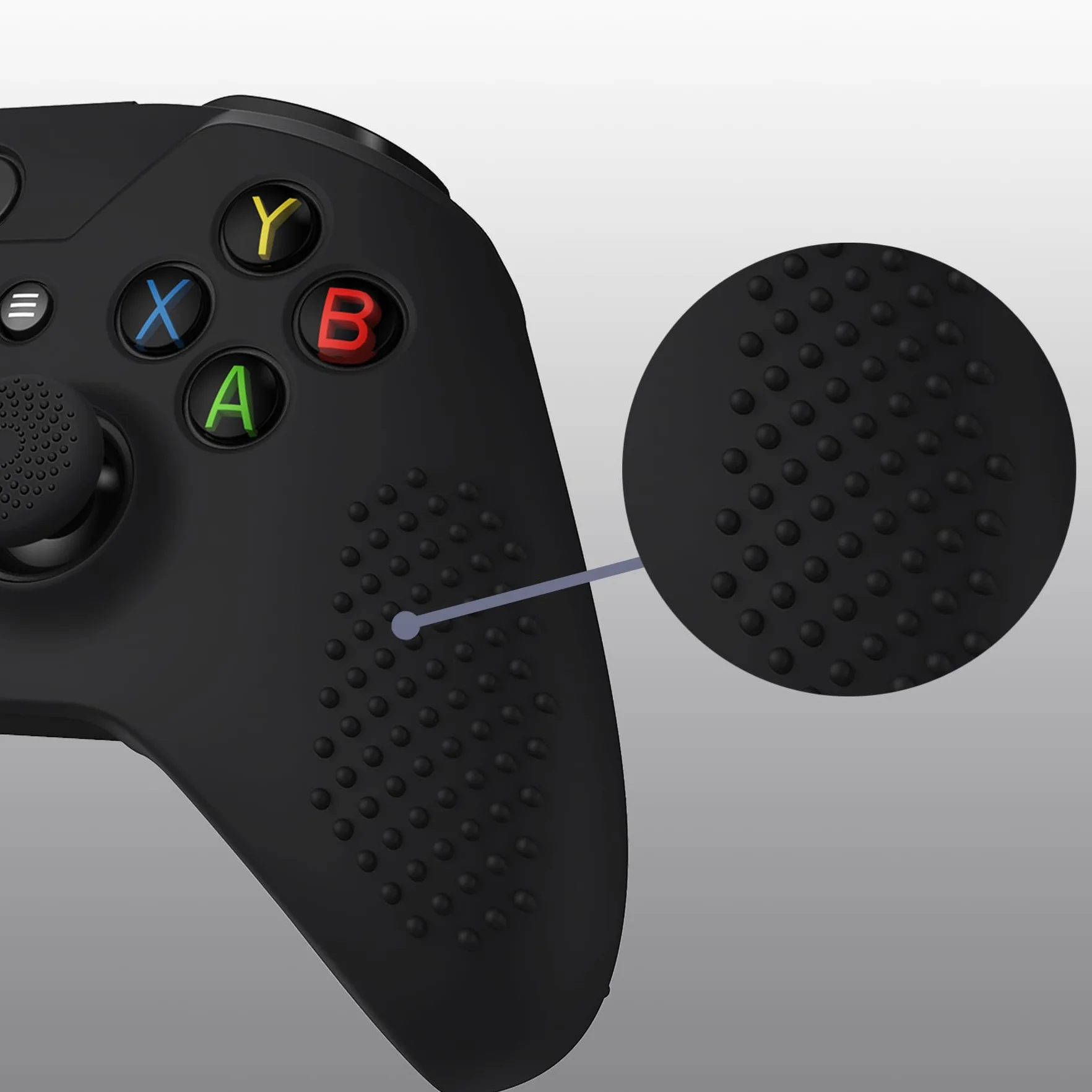 eXtremeRate Miękkie antypoślizgowe silikonowe etui pokrowiec na kciuk kij nakładki ochronne skórki do kontrolera Xbox One S/Xbox One X czarny