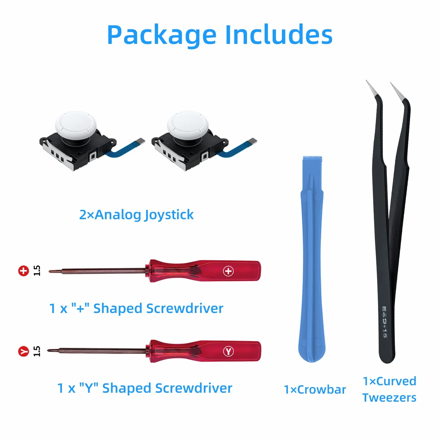 Mcbazel Joycon 3D analogowy joystick zamiennik z zestawem narzędzi naprawczych do przełącznika NS / przełącznika OLED Joy-Con/Switch Lite, biały