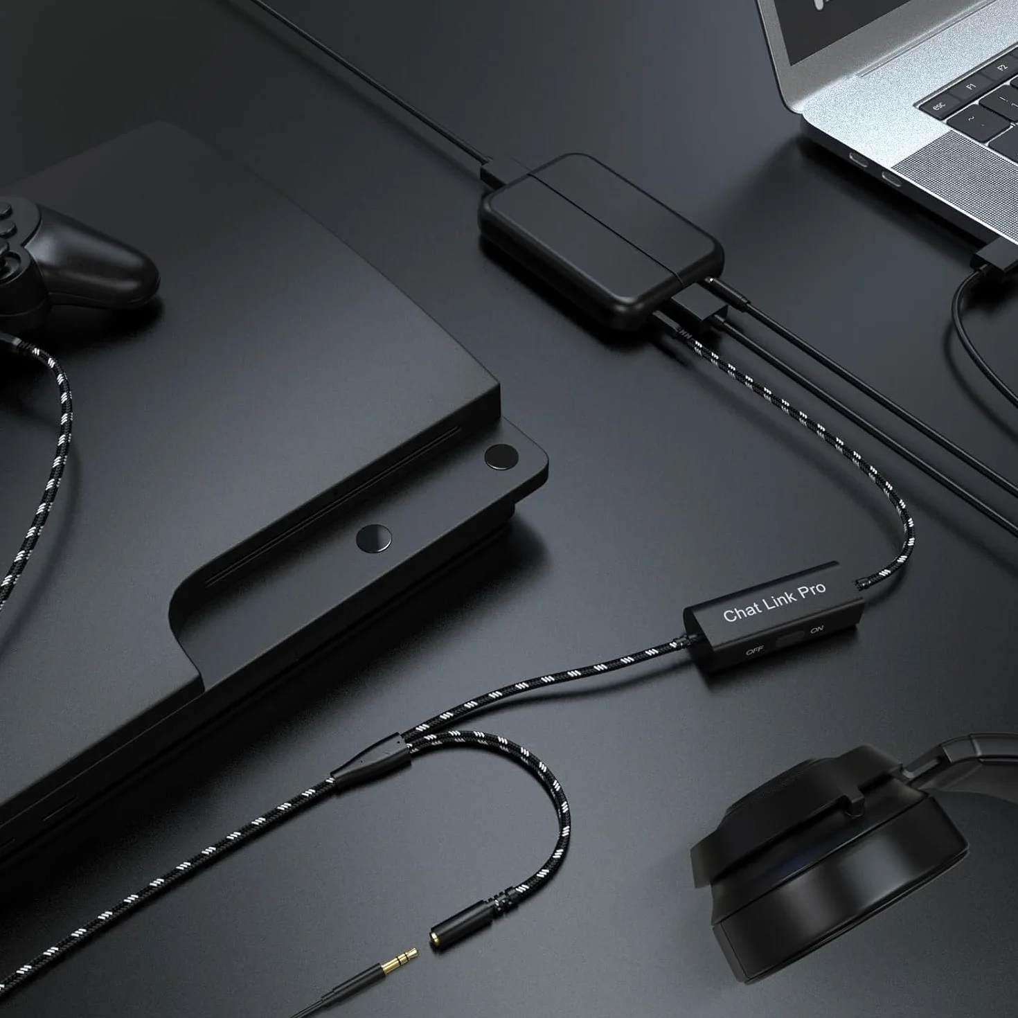 HD60 S+ Chat Link Pro zamiennik kabla do Elgato HD60, HD60 S, HD60 S+, HD60 PRO, 4K 60 PRO, HD60 X Capture Card, zamiennik adaptera do Nintendo Switch, Xbox One i PS5, z izolatorem liniowym (czarny)