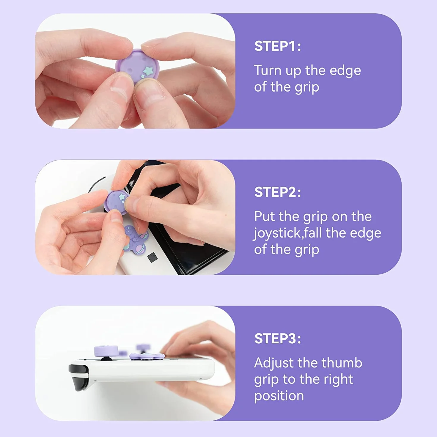 GeekShare Cute Cross D-Pad Button Caps Silicone Thumb Grips Set, ABXY Key Buttons Sticker Joystick Cover Caps Compatible with Switch/OLED - Happy Planet