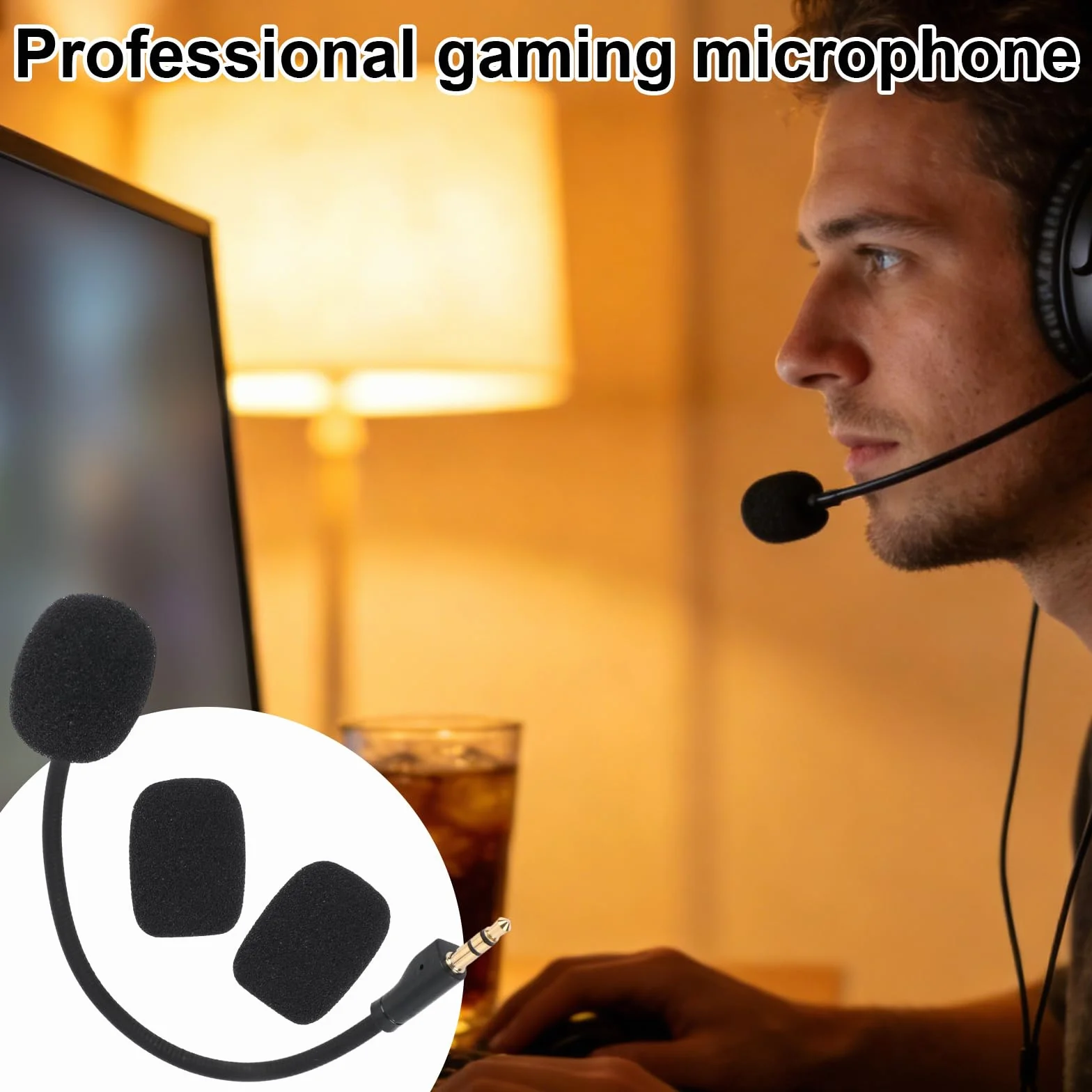 Zamienny Mikrofon do Logitech G Pro X1/X2, z 2 Zdejmowanymi Piankowymi Osłonami Akcesorium do Mikrofonu Gamingowego z Redukcją Szumów