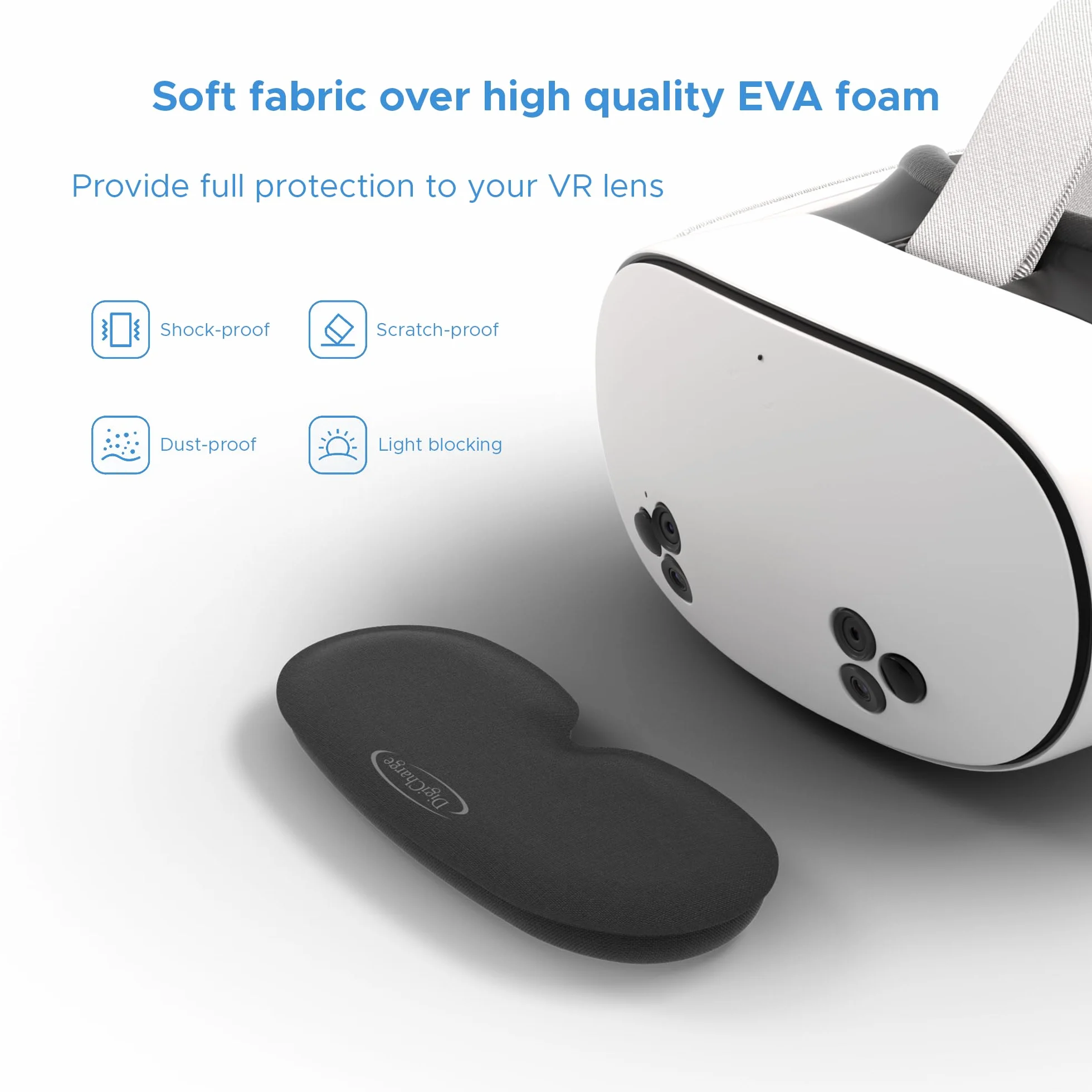 Digicharge VR Osłona obiektywu kompatybilna z Meta Quest 3S, 3S Xbox edition, Quest 3, Quest 2, Oculus Quest RiftS, Valve Index, PICO, pianka premium, ochrona przed kurzem i zadrapaniami VR Lens Cover