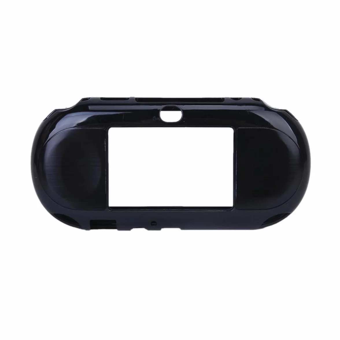 OSTENT Kolorowe metaliczne aluminiowe skórzane etui ochronne kompatybilne z Sony PS Vita PSV PCH-2000 - kolor czarny