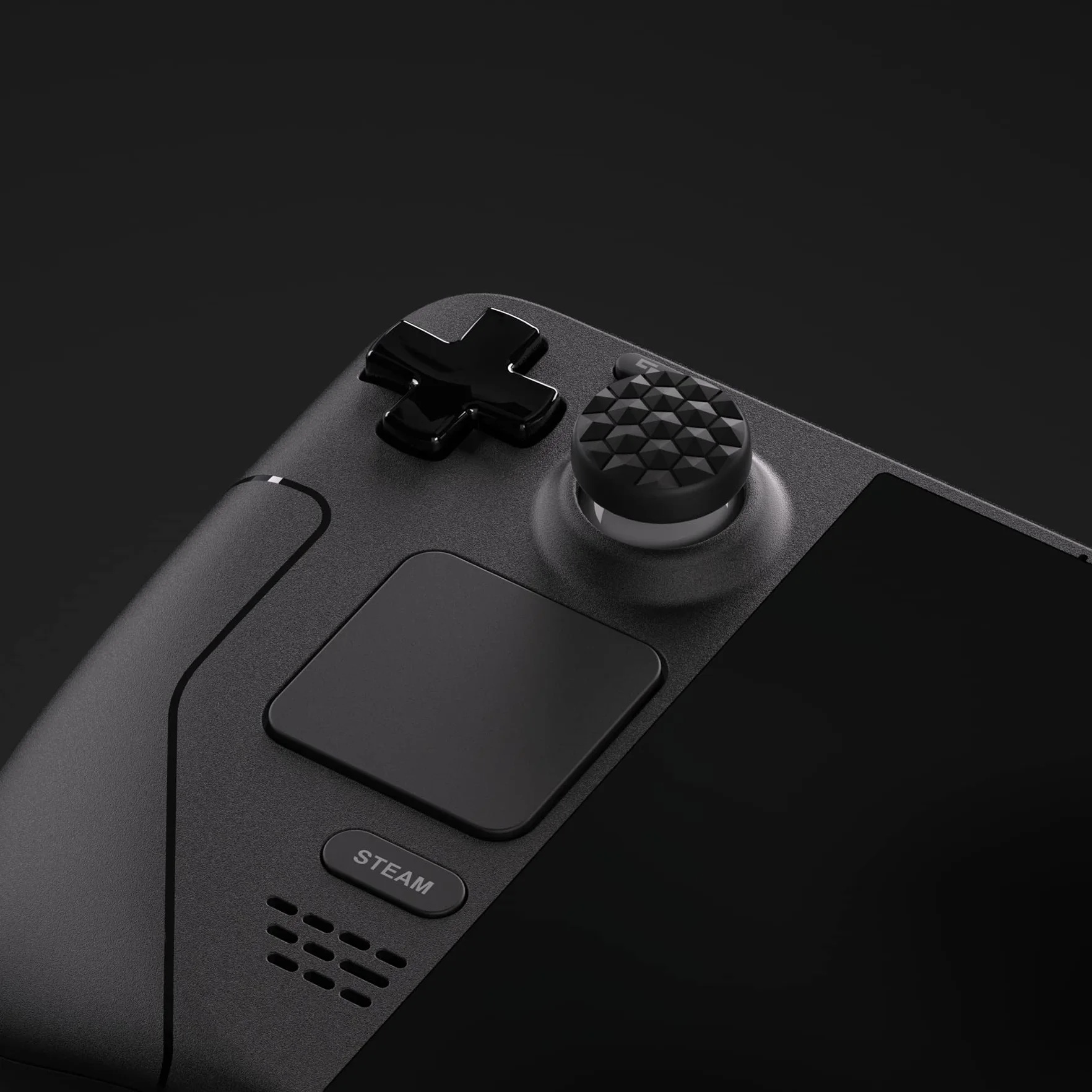 PlayVital Thumb Grip Caps do Steam Deck LCD,Uchwytami na Kciuki do PS Portal,Analogowa Osłona Sztyftu Kompatybilny z Steam Deck OLED-Czarny(Ziarno Diamentowe&Pęknięta Bomba Wzór)