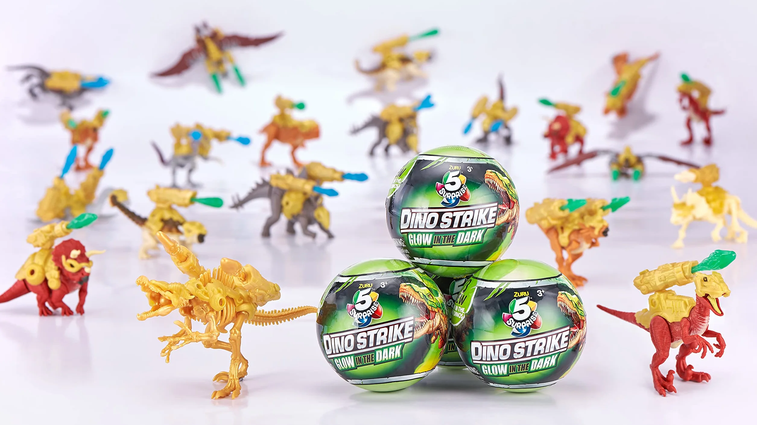 5 Surprise Dino Strike Glow in the Dark dinozaur kapsułki niespodzianka 2 sztuki od ZURU