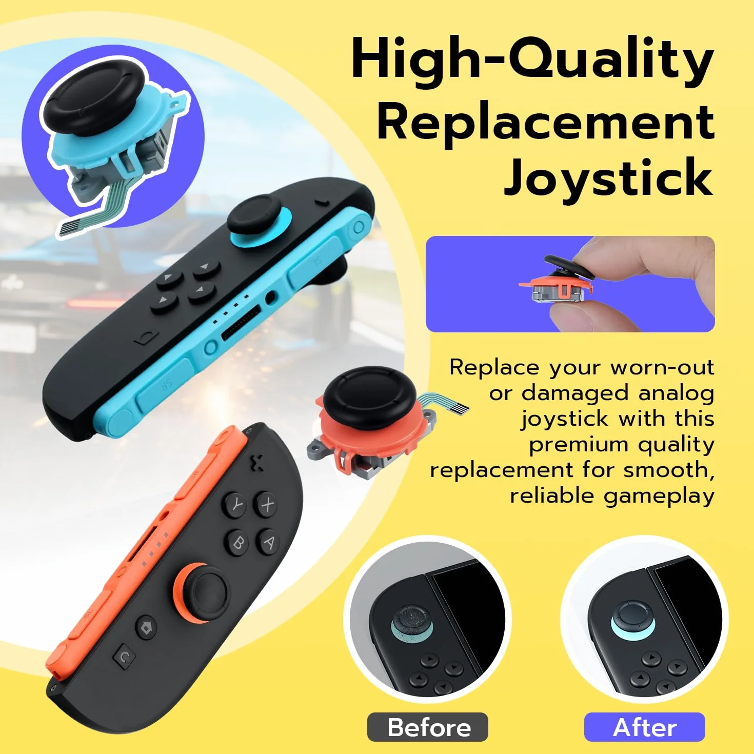 Wigearss Zestaw wymiany 3D Sensor Joystick Analog Stick dla Nintendo Switch 2