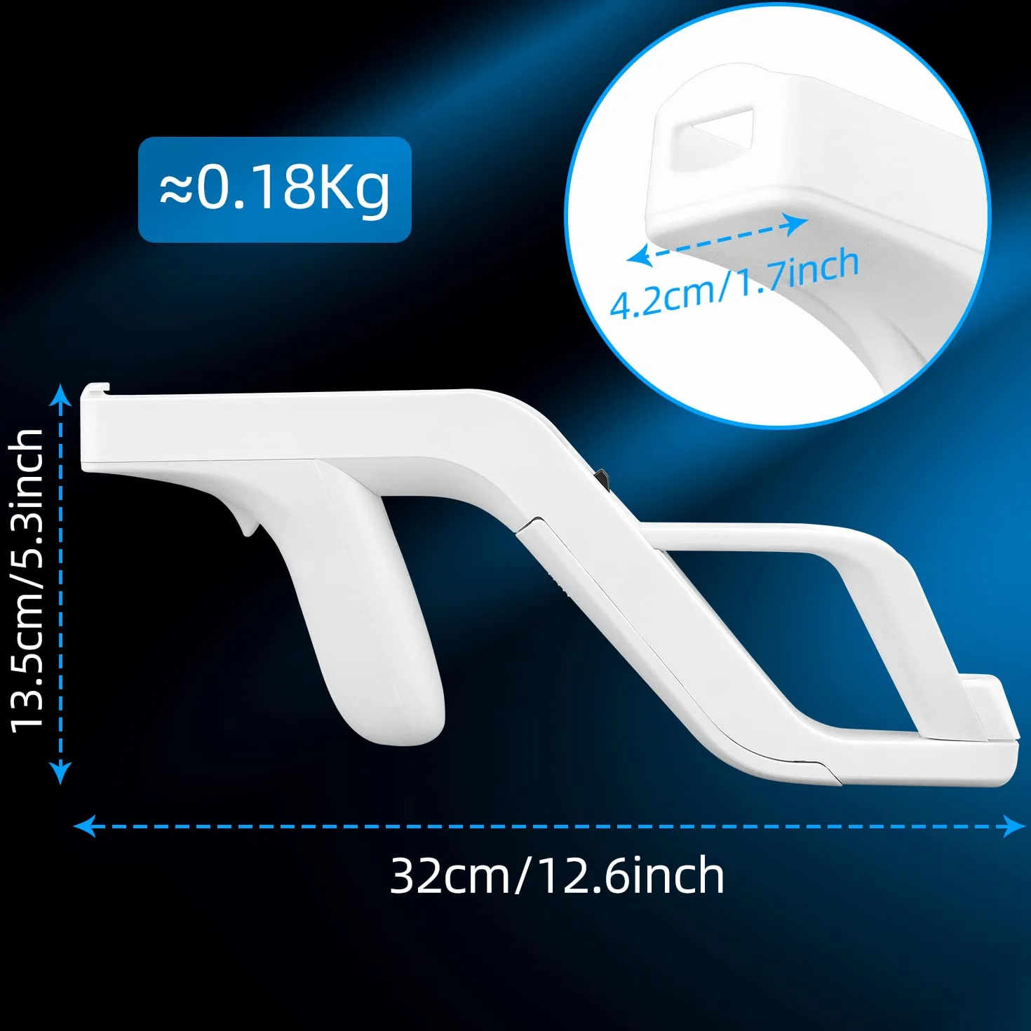 OSTENT Light Gun Załącznik do Nintendo Wii/Wii U Remote Nunchuck Zapper Strzelanki Kolor Biały