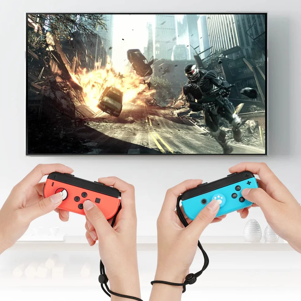 Vicloon Pasek na ręka Gamepad, 1 para pasków do Switcha Gamepada z 2 nakładkami joysticka, zapasowy pasek do Joycon