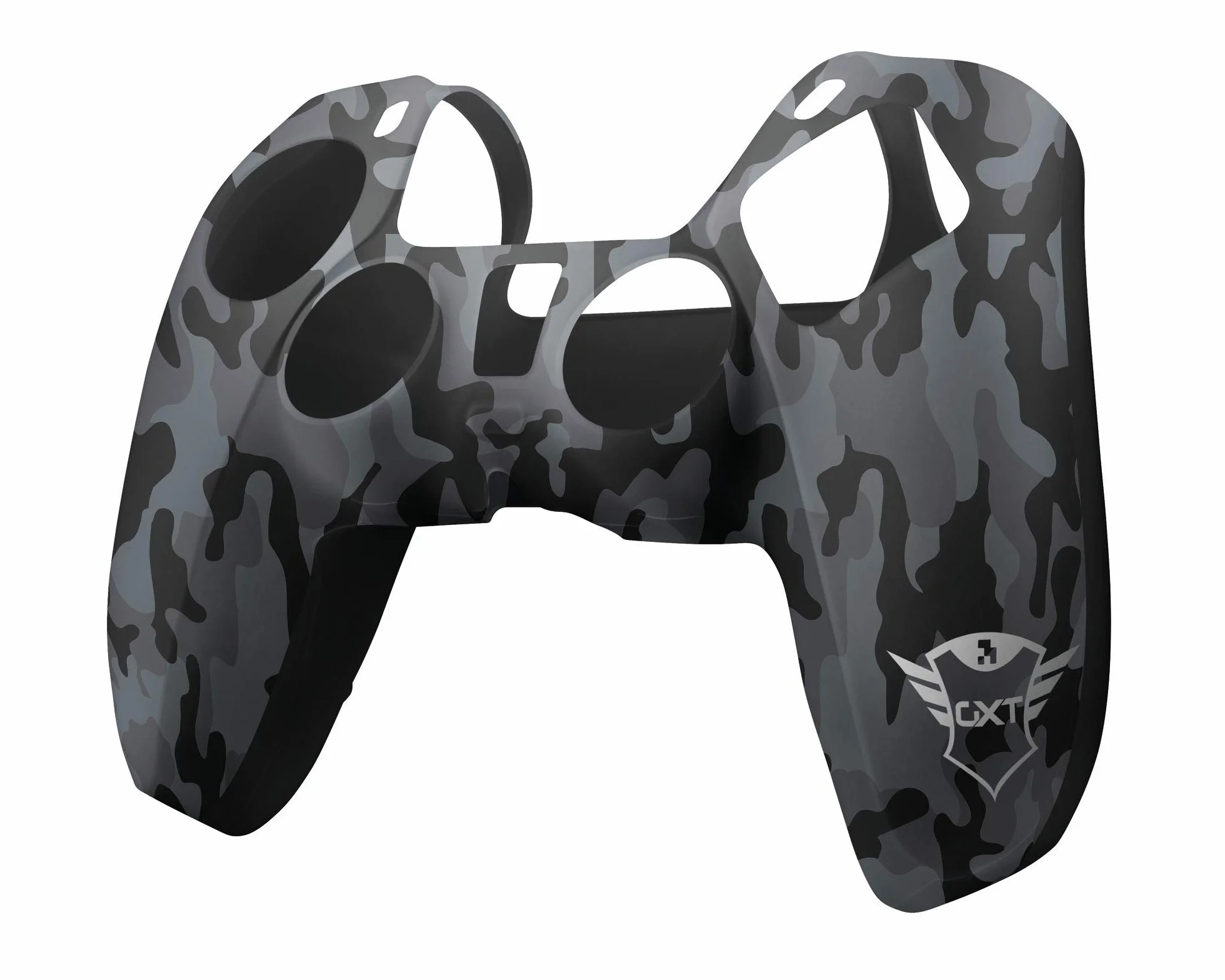 Trust Gaming GXT 748 PS5 skórka kontrolera, antypoślizgowa silikonowa osłona do bezprzewodowego kontrolera DualSense PlayStation 5, akcesoria ochronne do gamepada - czarny kamuflaż