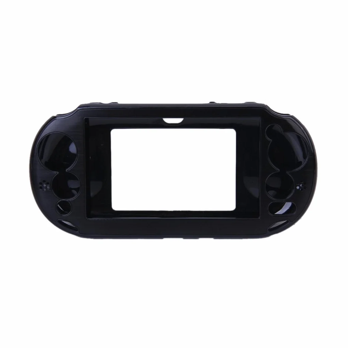 OSTENT Kolorowe metaliczne aluminiowe skórzane etui ochronne kompatybilne z Sony PS Vita PSV PCH-2000 - kolor czarny