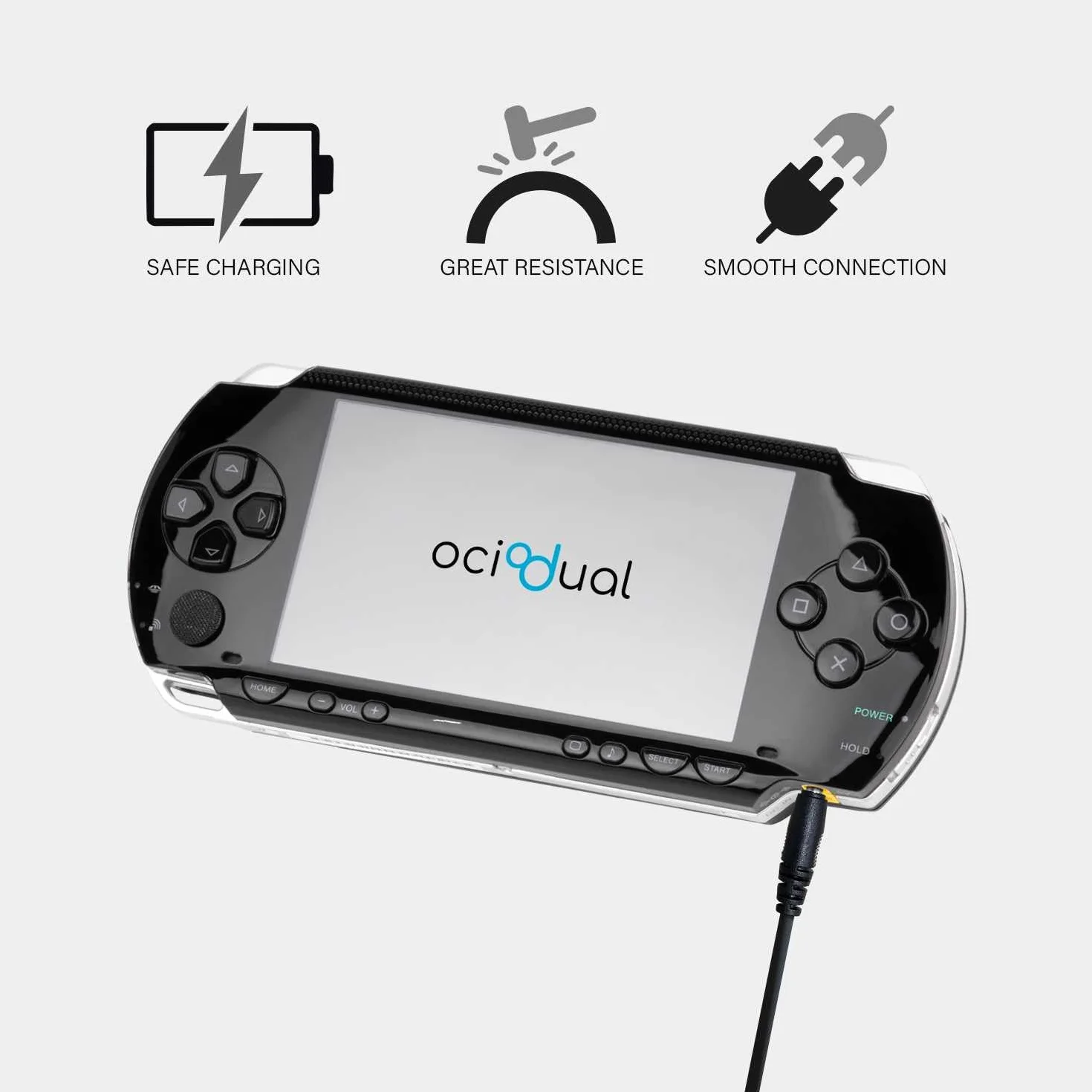 OcioDual Kabel ładujący USB DC Kabel do ładowania kompatybilny z PSP 1000 PSP 2000 PSP 3000, głośniki, kamery bezpieczeństwa, uniwersalna ładowarka do baterii, 5 V, 2A, USB 2.0, czarny 1,2 m