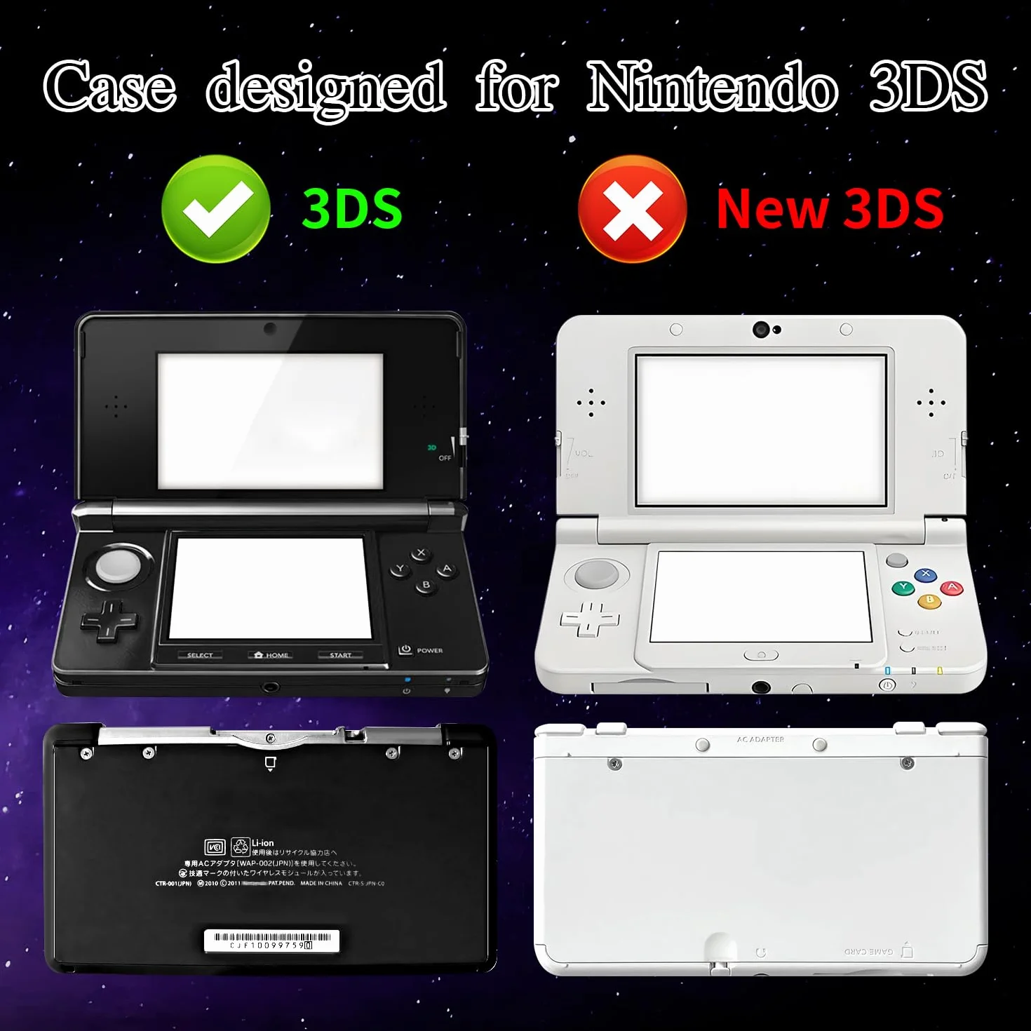OSTENT Twarde kryształowe etui przezroczysta skórka obudowa do Nintendo 3DS