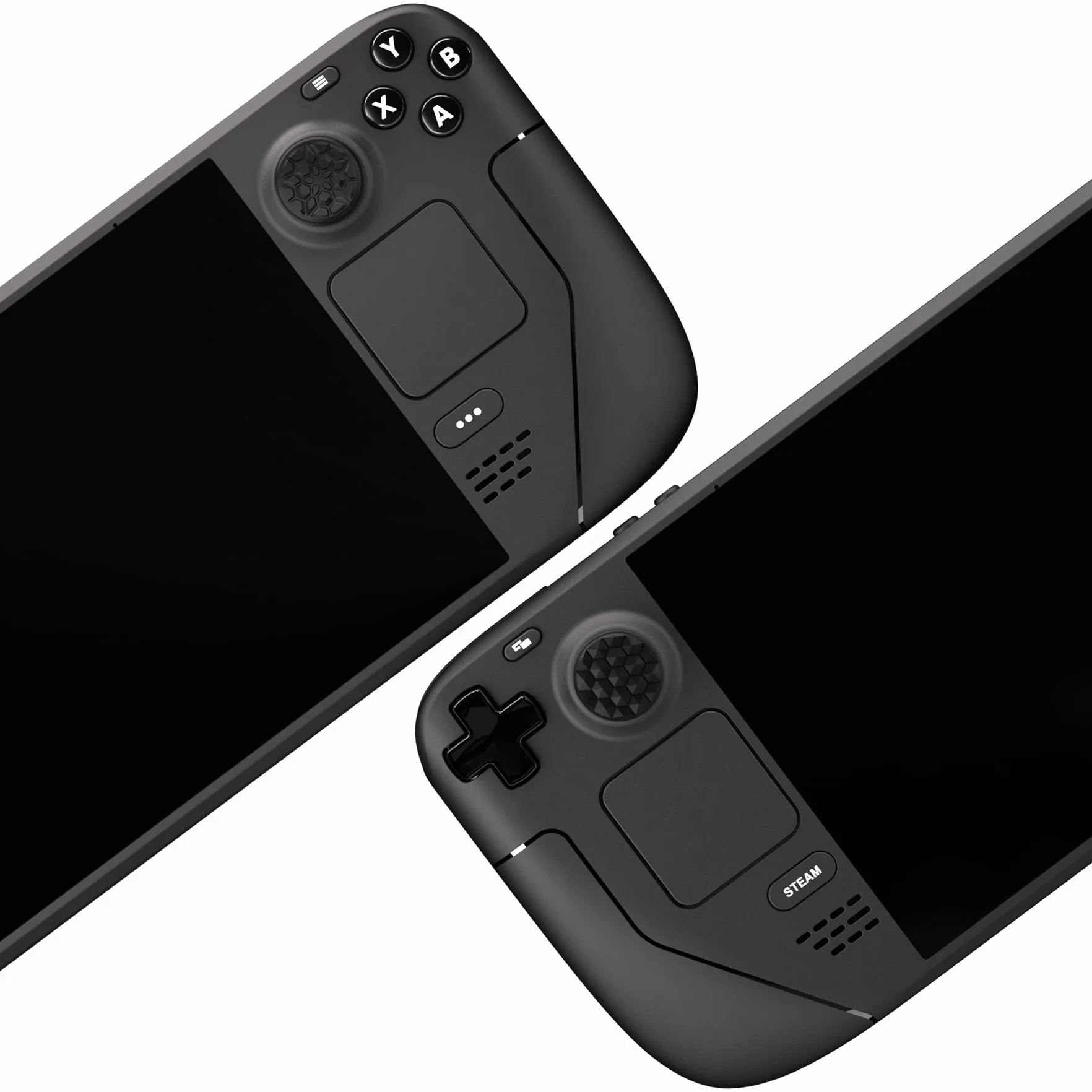 PlayVital Thumb Grip Caps do Steam Deck LCD,Uchwytami na Kciuki do PS Portal,Analogowa Osłona Sztyftu Kompatybilny z Steam Deck OLED-Czarny(Ziarno Diamentowe&Pęknięta Bomba Wzór)