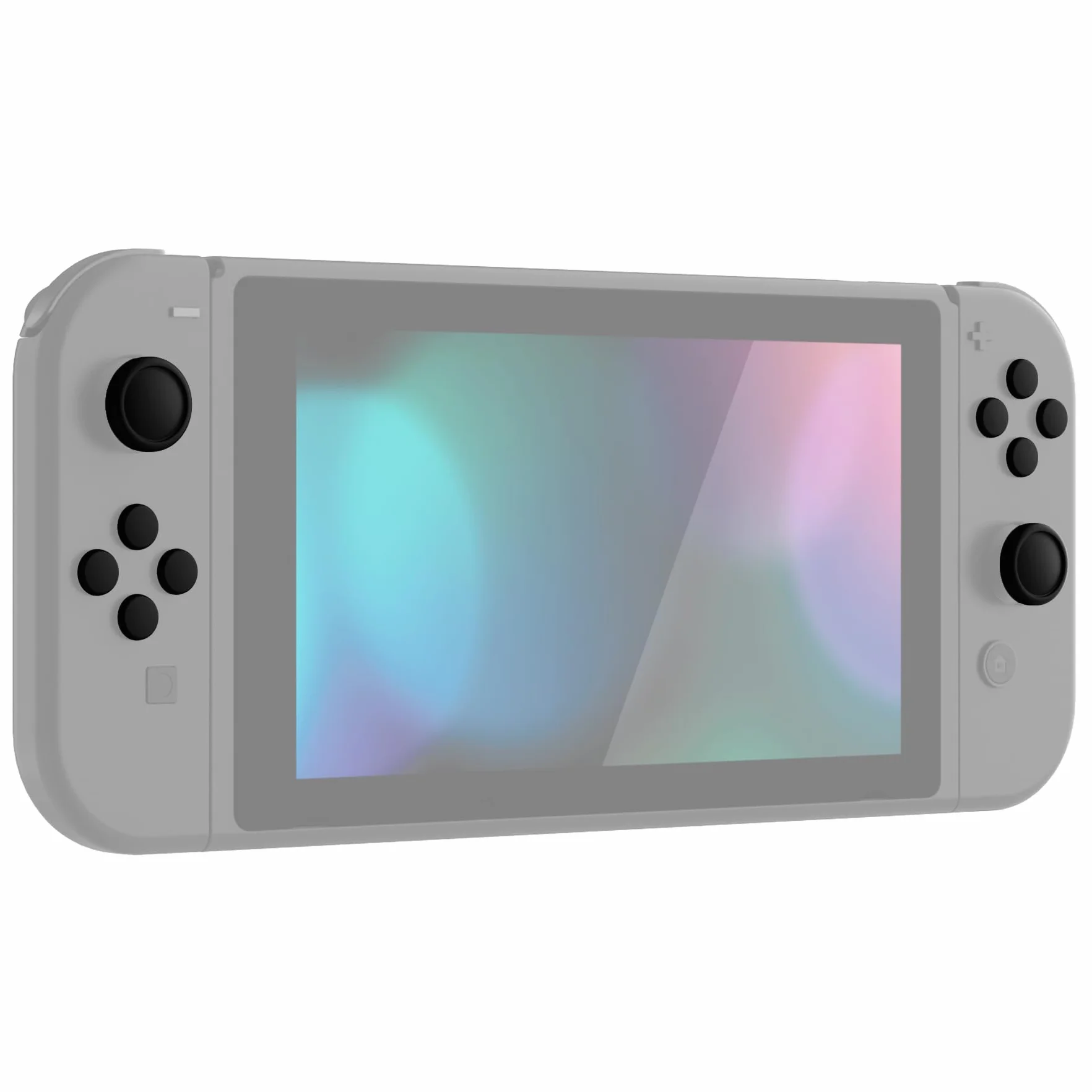 PlayVital Joystick Caps do Nintendo Switch/Lite/OLED Joycon Akcesoria,Ochrona Sticka Analogowego z Naklejkami na Przyciski ABXY i Pokrywą D-Pad w Kształcie Krzyża-Czarny