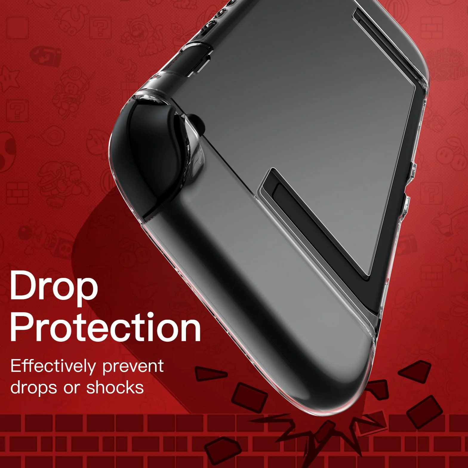 JETech Przezroczyste Dokowalne Etui dla Nintendo Switch 2 (2025) 7,9 Cala, Miękka Osłona Chwytu TPU dla Joy-Con Odłączanego, Szczupły Niosąc Ochronną PC Tylna Skorupa